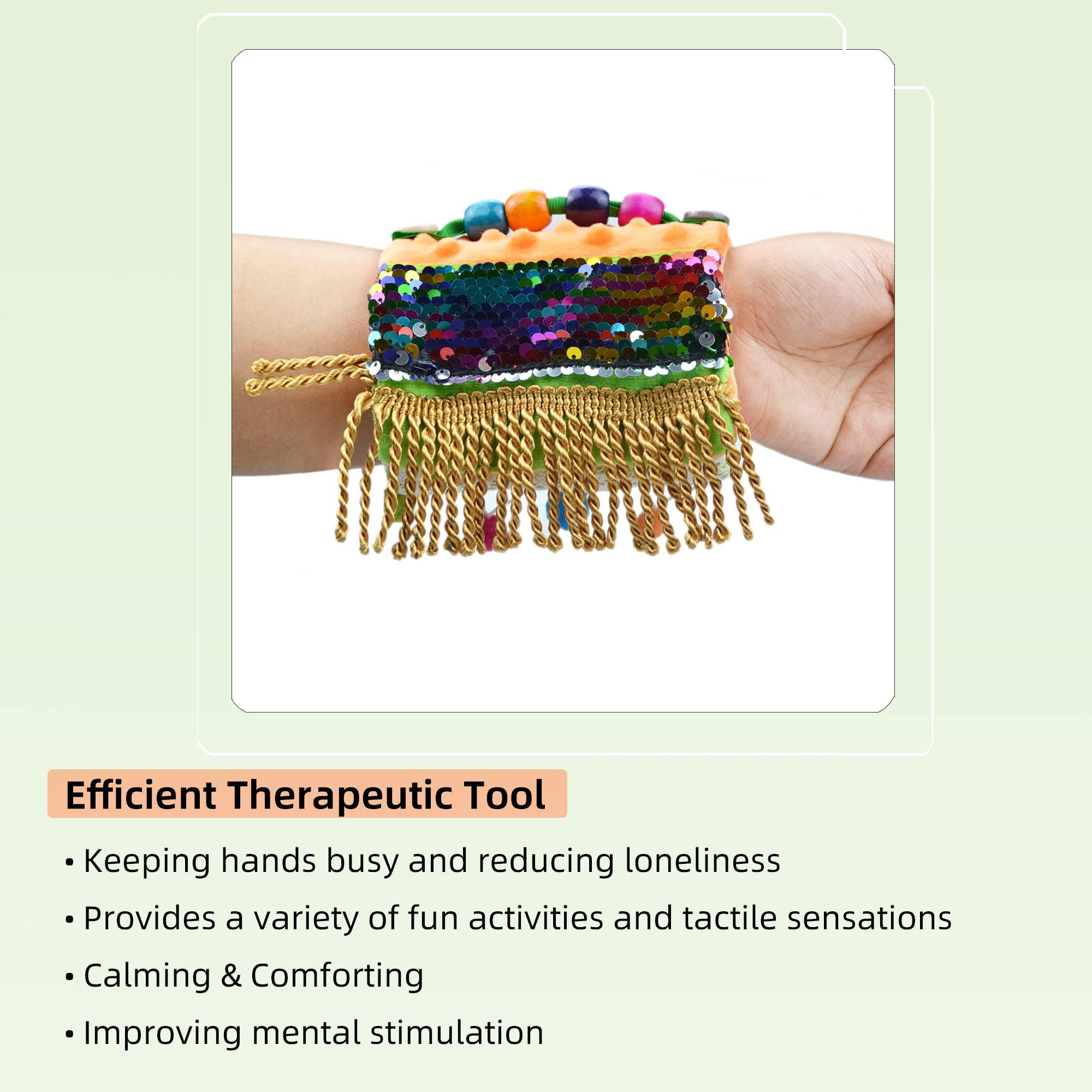 welsoon Sensory Toys for Alzheimer Patients Anxiety Relief Autistic Dementia Sensory Arm Pillow Fidget Wrist Cuff