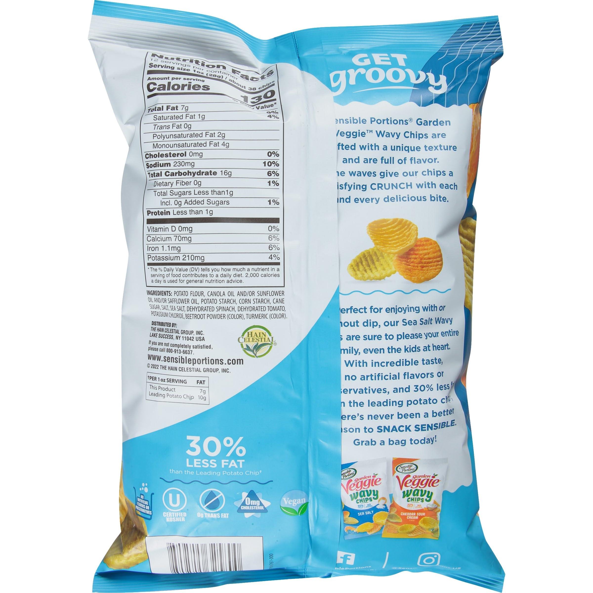 Sensible Portions Sensible Portions Garden Veggie Sea Salt Wavy Chips, 12 oz (Pack of 8)