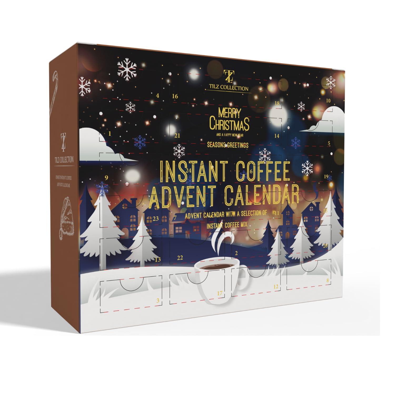 Tilz Coffee Advent Calendar 2024, Coffee Gifts For Women, Men, 24 Flavours Instant Coffee Packets Single Serve, Food Advent Christmas Coffee Gifts For Coffee Lovers, Coffee Gift Sets For Women Men
