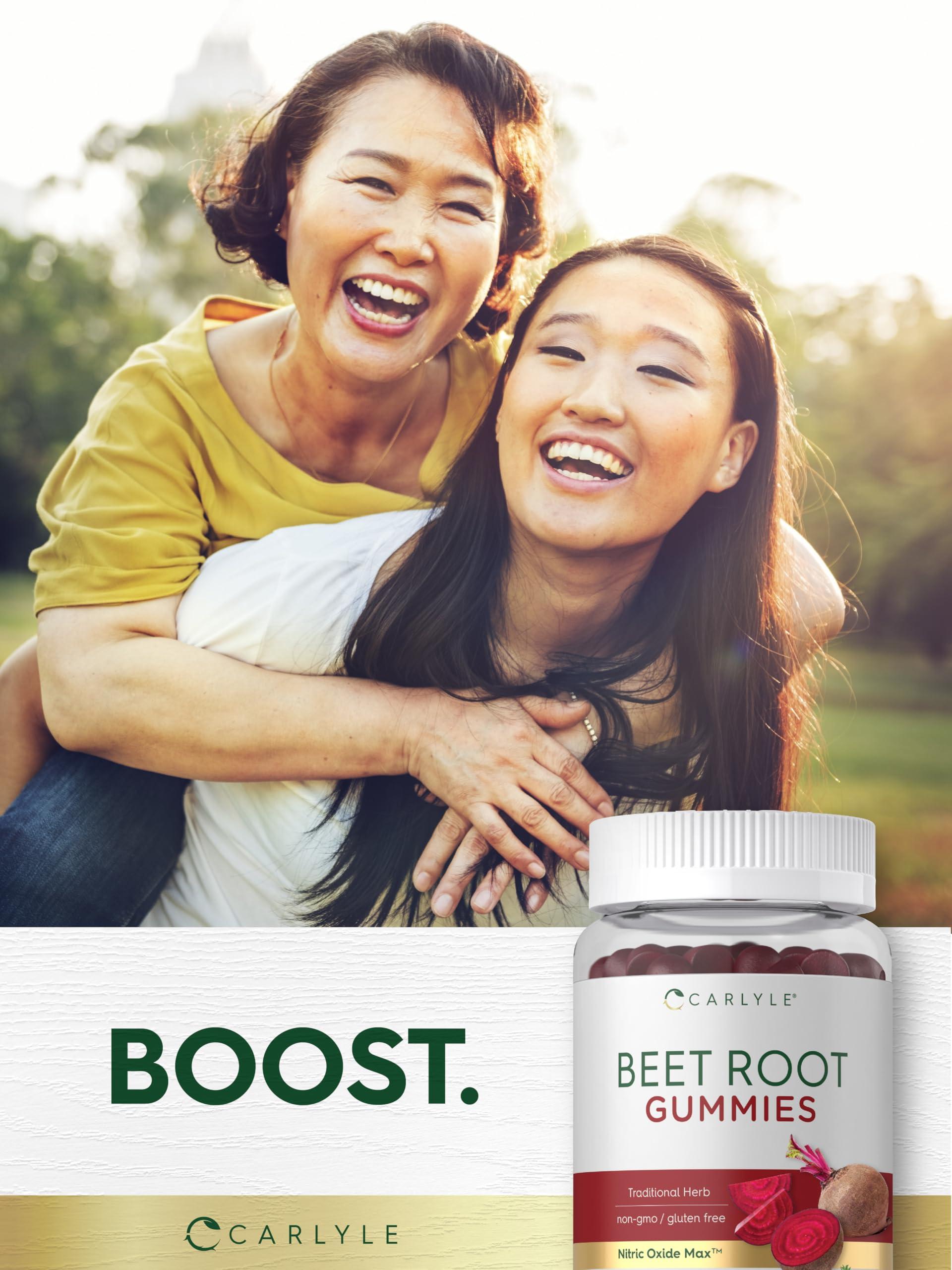 Carlyle Carlyle Beet Root Gummies | 60 Count | Vegan Strawberry Flavored Chewable Supplement | Non-GMO, Gluten Free