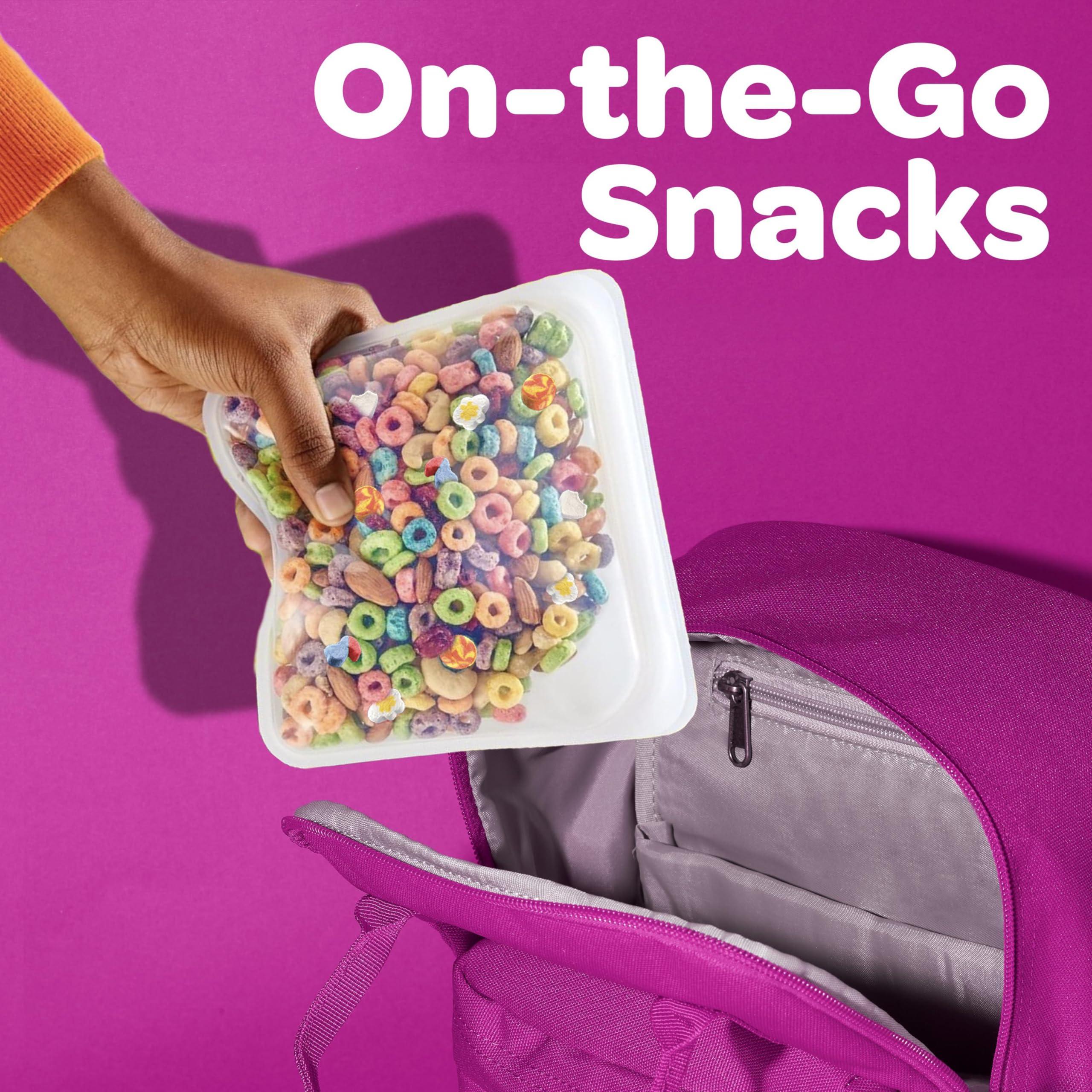 Froot Loops Froot Loops Breakfast Cereal with Marshmallows, Fruit Flavored, Breakfast Snacks, Family Size, Original with Marshmallows, 17.7oz Box