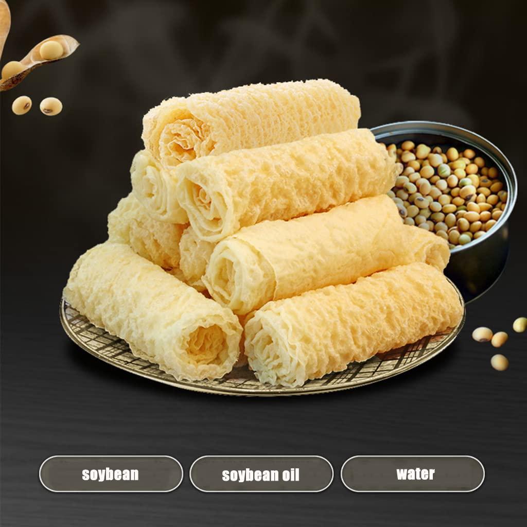 SXET SXET Dried Tofu Skin, Crispy Tofu Skin Rolls, Golden Bean Curd Rolls, 120g/4.23oz per Pack (Pack of 1)