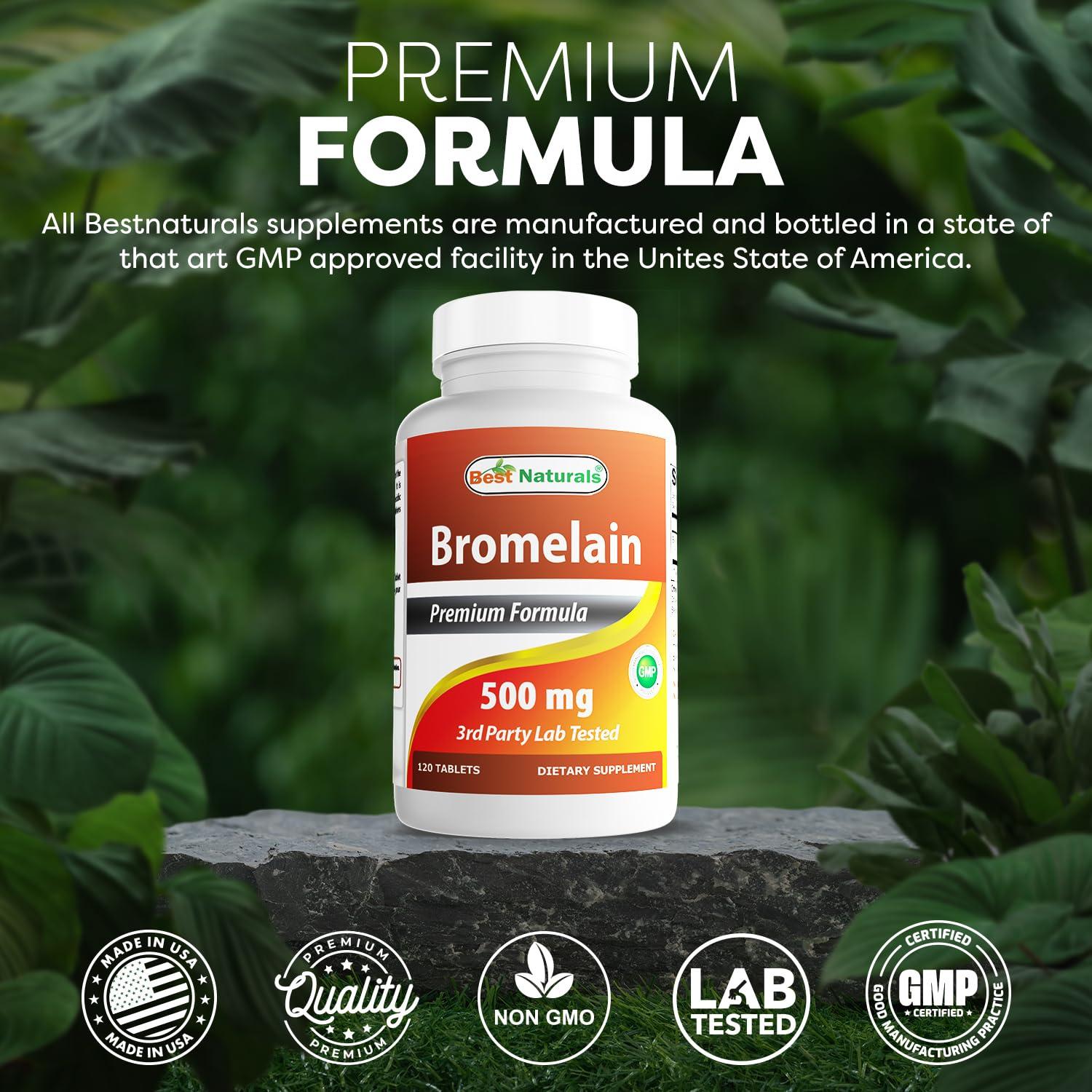 Best Naturals Best Naturals Bromelain 500mg 120 Tablets (120 Count (Pack of 3))