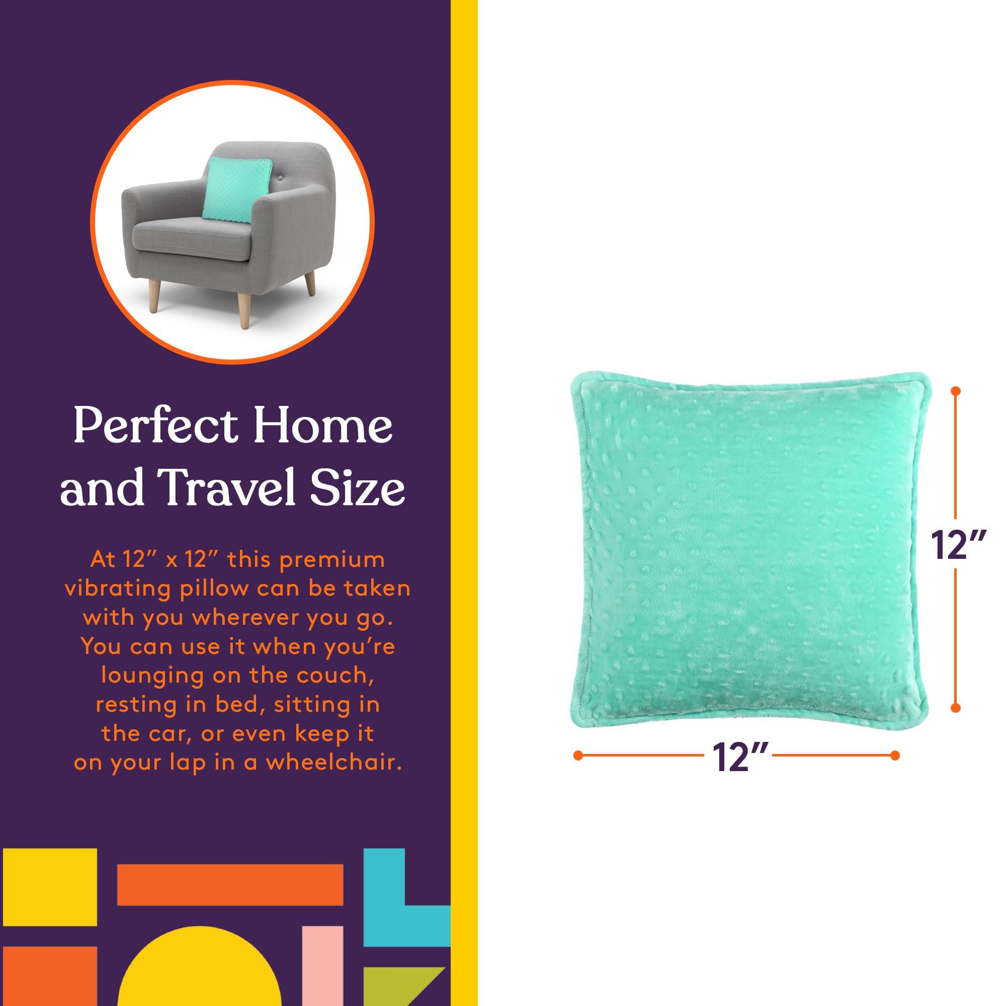 Special Supplies Special Supplies Vibrating Pillow Sensory Pressure Activated for Kids and Adults, 12 x 12 Plush Minky Soft Cover with Textured Therapy Stimulation Bumps, Blue and Green