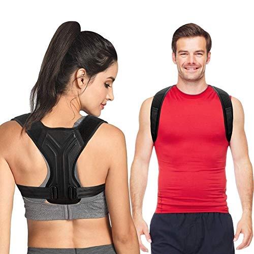 SADDPA DSMYYXGS Straighten Posture Corrector for Back Belt Prevent Slouching Relieve Pain Posture Straps Clavicle Support Brace for Women Men (Color : Black, Size : Large)