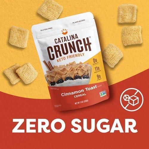 Catalina Crunch Catalina Crunch Cinnamon Toast High Fiber Cereal 4 Pack | Low Carb, Sugar Free, Gluten Free | Keto Snacks, Vegan, Plant Based Protein