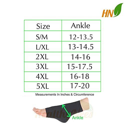 HealthyNees HealthyNees Open Toe Ankle 20-30 mmHg Compression Wide Big Foot Swelling Sleeve (Beige, 4XL)