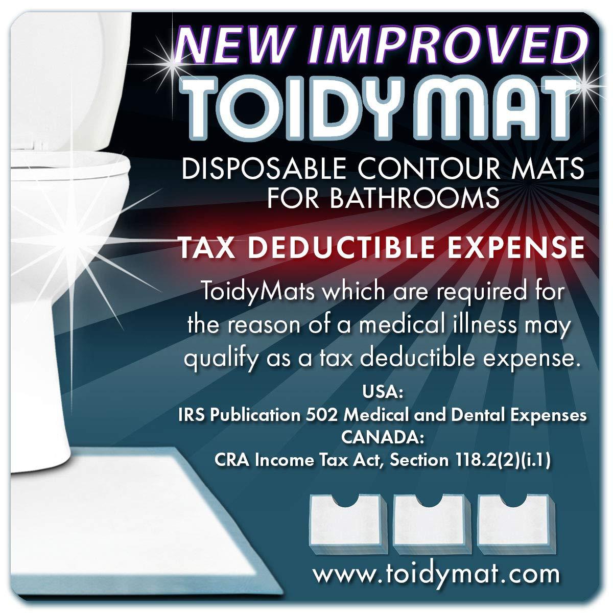 ToidyMat ToidyMat Disposables - The Toilet Mat Re-Invented Absorbent Contour Incontinence Pads for Bathrooms - Four ToidyGrips. A Care-Givers Blessing - Toss it Down Tonight, Toss it Out Tomorrow! (75 Pack)