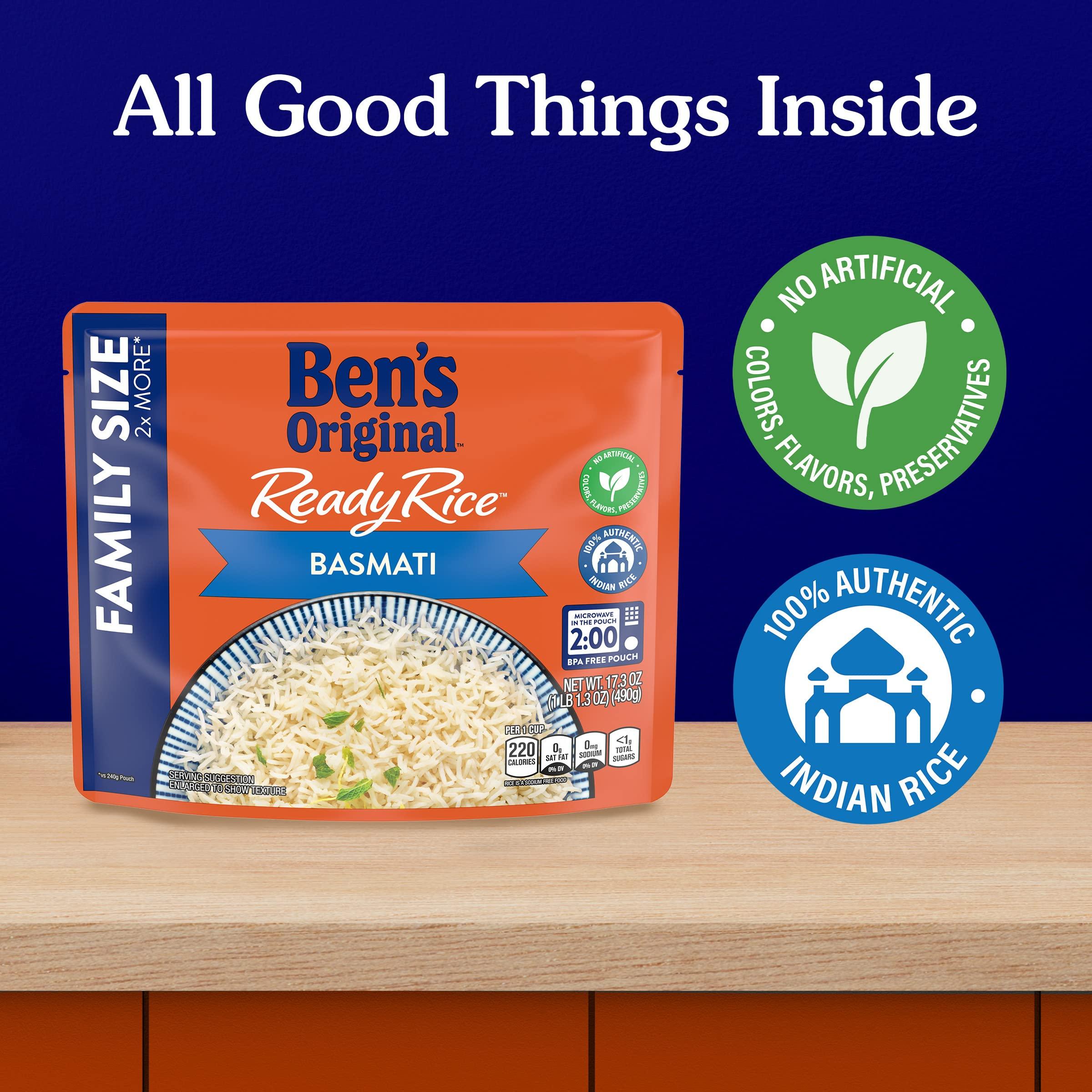 BEN'S ORIGINAL BEN'S ORIGINAL READY RICE Basmati Rice, Family Size, 17.3 OZ Pouch (Pack of 6)