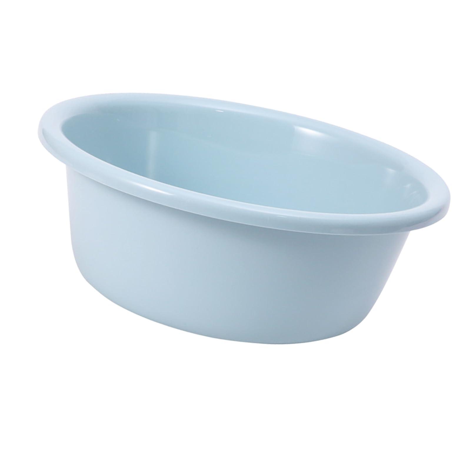 HERCHR HERCHR Round Plastic Wash Basin, Round Dish Wash Basin Dish Wash Tub Bathroom Water Tub Plastic Portable Dish Tub for Camping, 11.6x3.9in, Blue