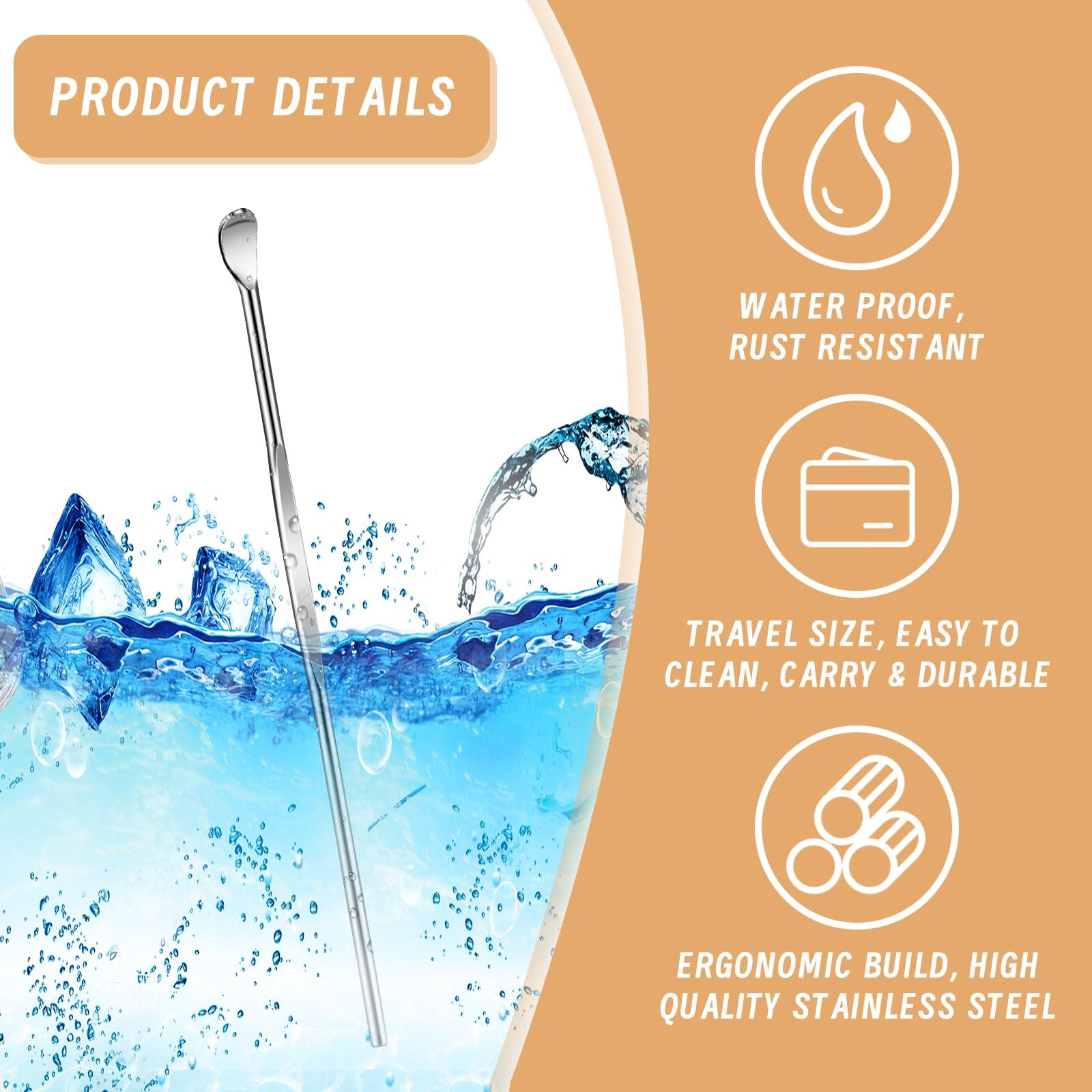 Trinkrittey 10 Pcs Metal Ear Cleaner Stainless Steel Ear Pick Portable Metal Earwax Curette Ear Cleaner Tool for Adult