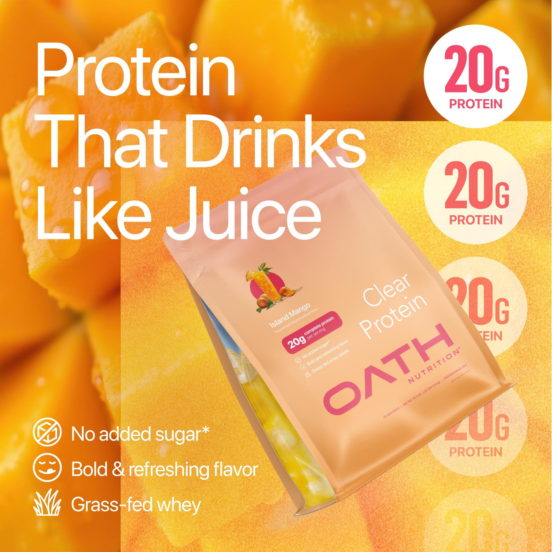Trove Nutrition OATH NUTRITION - Clear Whey Protein - 18 Servings - Island Mango