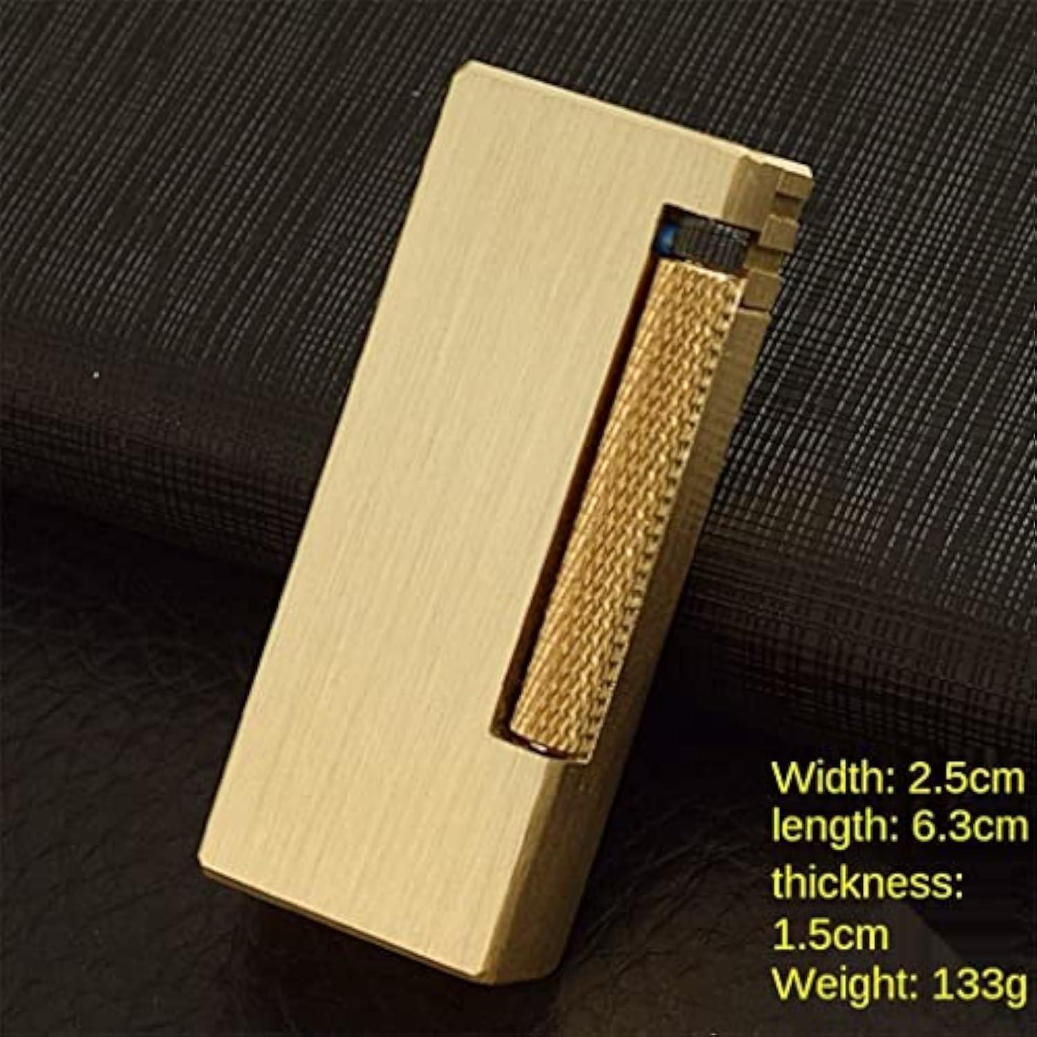 HUZHUAN HUZHUAN Vintage Trench Brass Lighter Retro Refillable Kerosene Lighter Side Pulley Grinding Wheel Free Ignition Lighter Unique Birthday Gift for Men Dad Husband