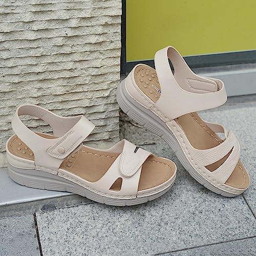 Ortho+rest Ortho+rest Women Arch Support Walking Sandals Comfortable Orthotic Sandals (8,Beige)