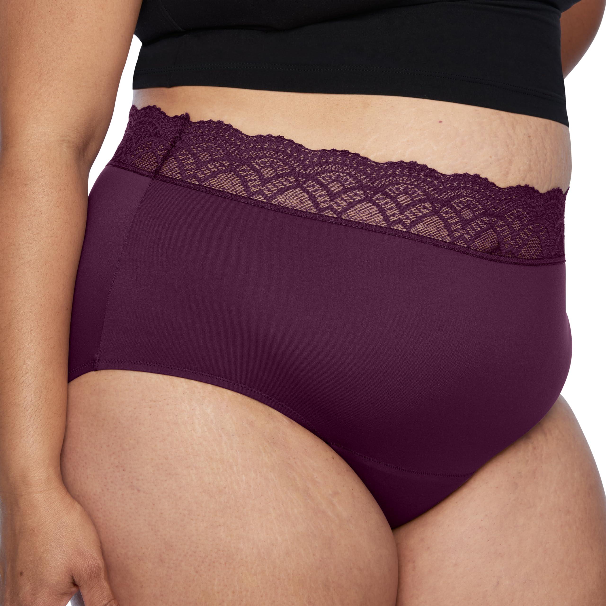 Thinx For All Leaks Thinx For All Leaks Hi-Waist Underwear, Holds up to 100ml or 6tbps or 1/4 Cup Worth of Liquid*, Light Absorbency Incontinence Underwear for Women, Feminine Care, BlackBerry, 5XL