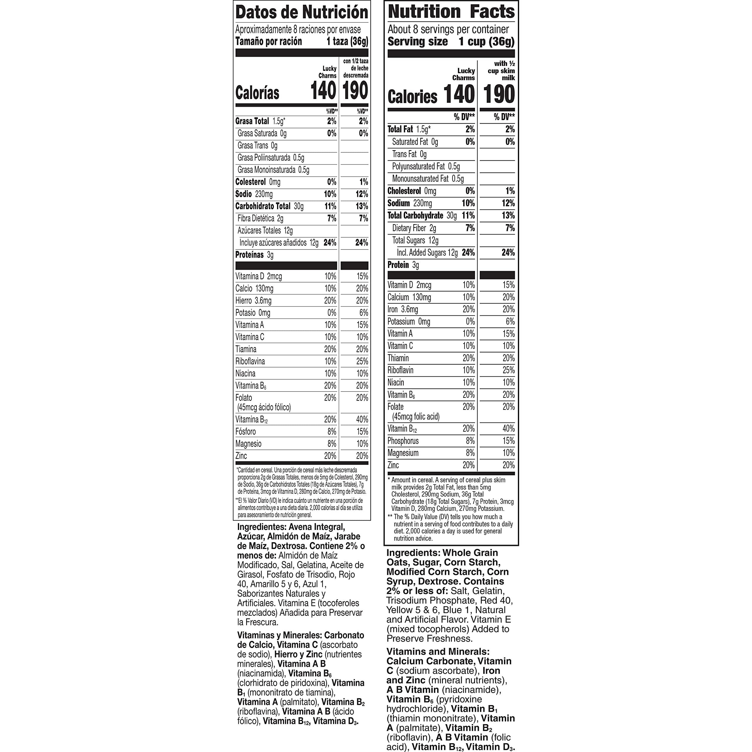 Lucky Charms Lucky Charms Gluten Free Cereal with Marshmallows, Kids Breakfast Cereal with Whole Grain Oats, 10.5 OZ (Pack of 3)