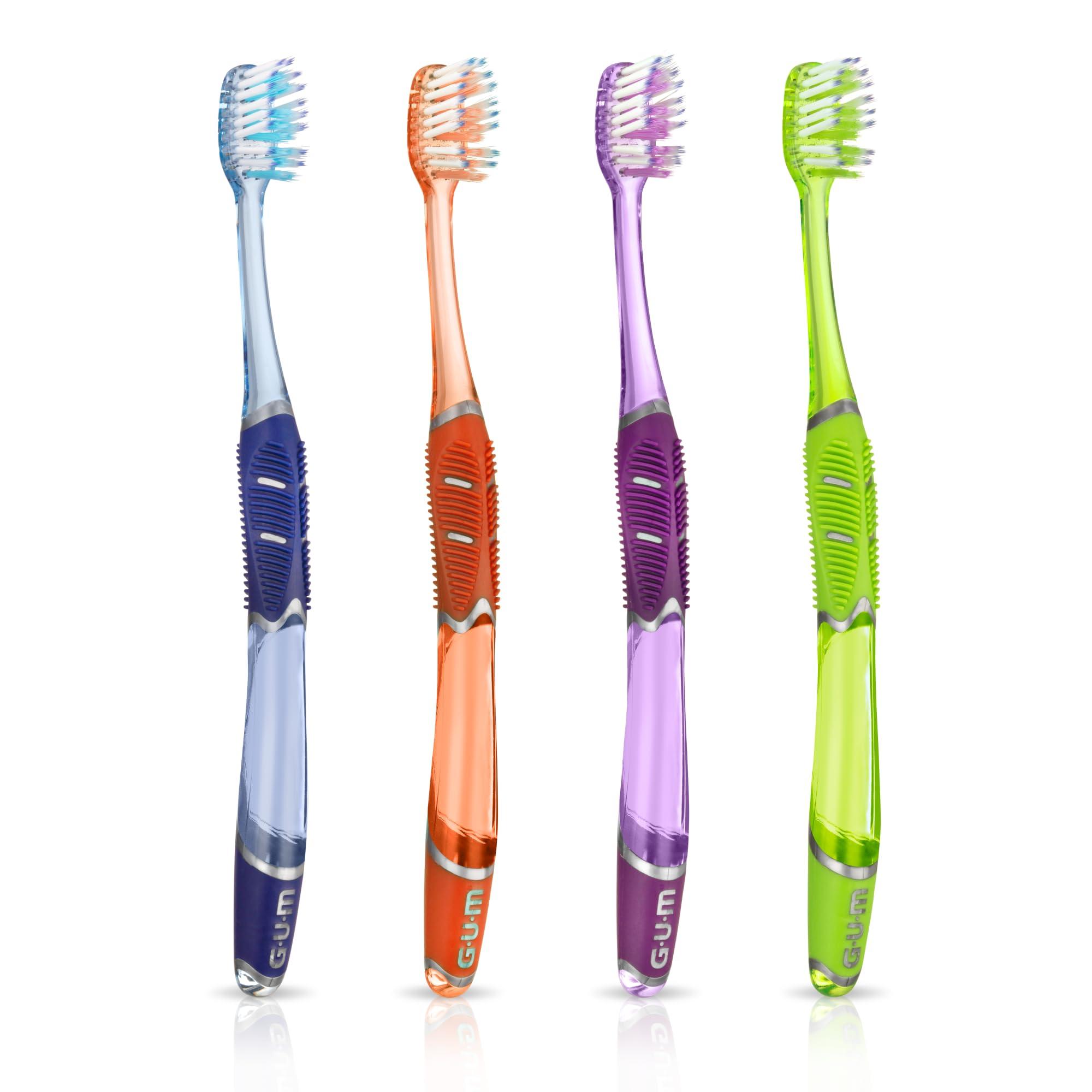 GUM GUM Technique Deep Clean Toothbrush - Compact Soft - Soft Toothbrushes for Adults with Sensitive Gums - Extra Fine Bristles, 1ct (12pk)