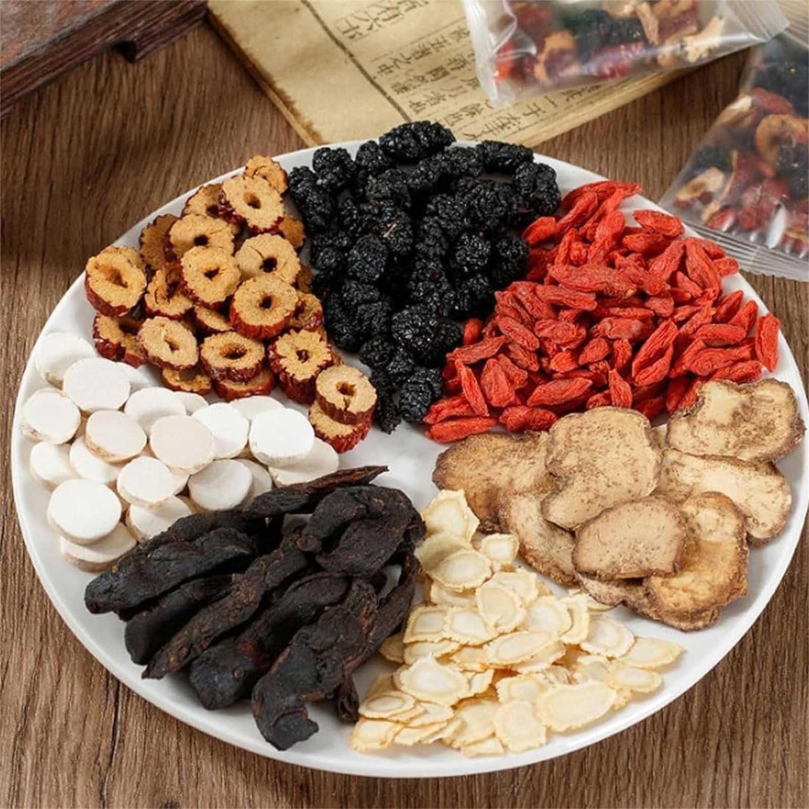 KRRHUEO Ginseng Five Treasures Tea Kidney Tea, Kidney Tea Formula Ginseng Five Treasure Tea, Ginseng Five Treasures Tea, Liver And Kidney Care Tea, Herbal Ginseng Tea For Tonic Men (1Box)