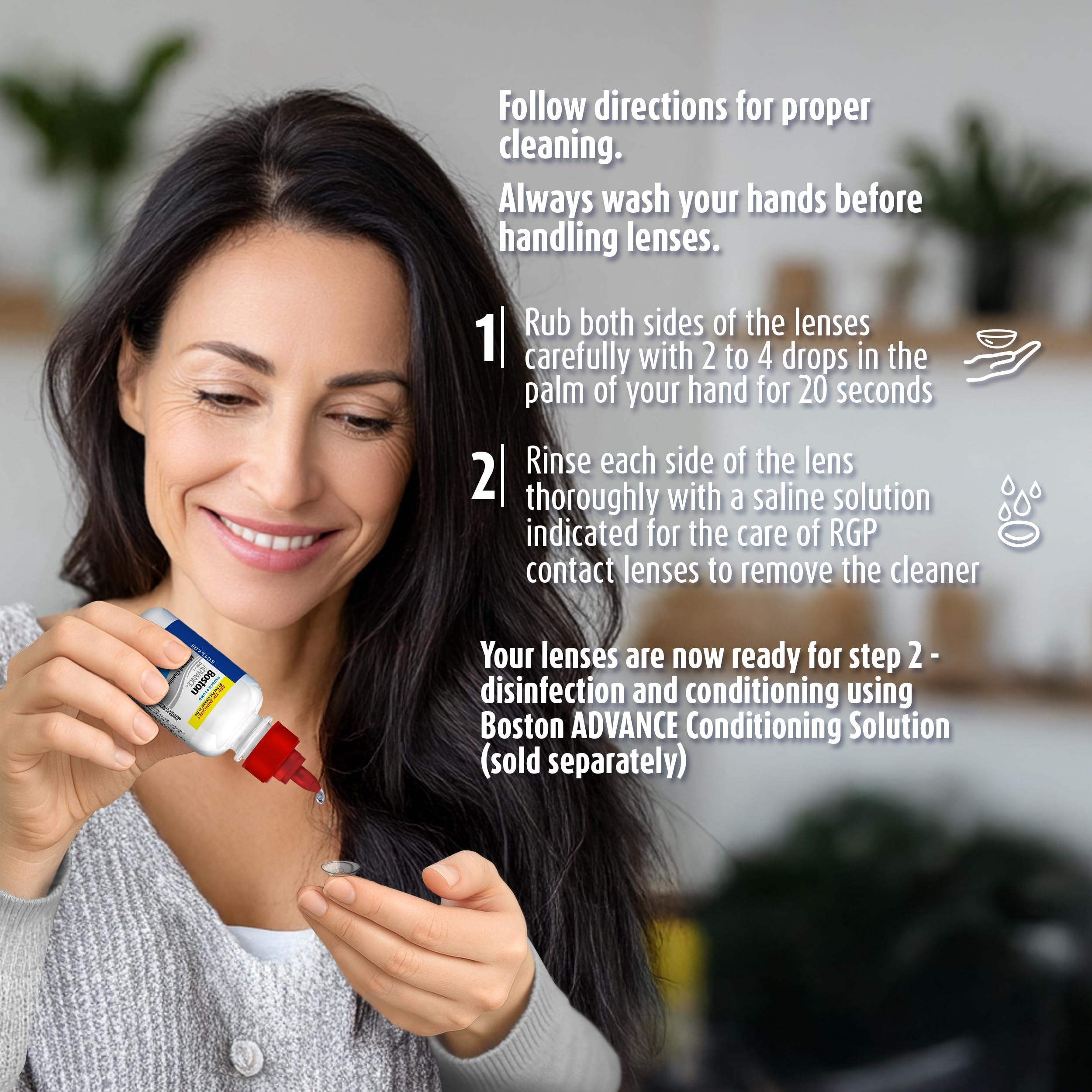 Boston Boston Advance Contact Lens Solution by Bausch+ Lomb, for Gas Permeable Contact Lenses, 1 Fl Oz (Packaging May Vary)