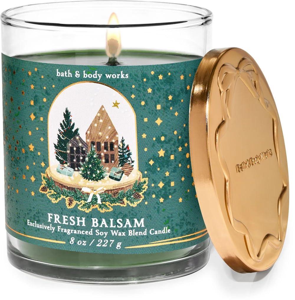Bath and body works Fresh Balsam Single Wick Candle by Bath + Body Works - 8 oz