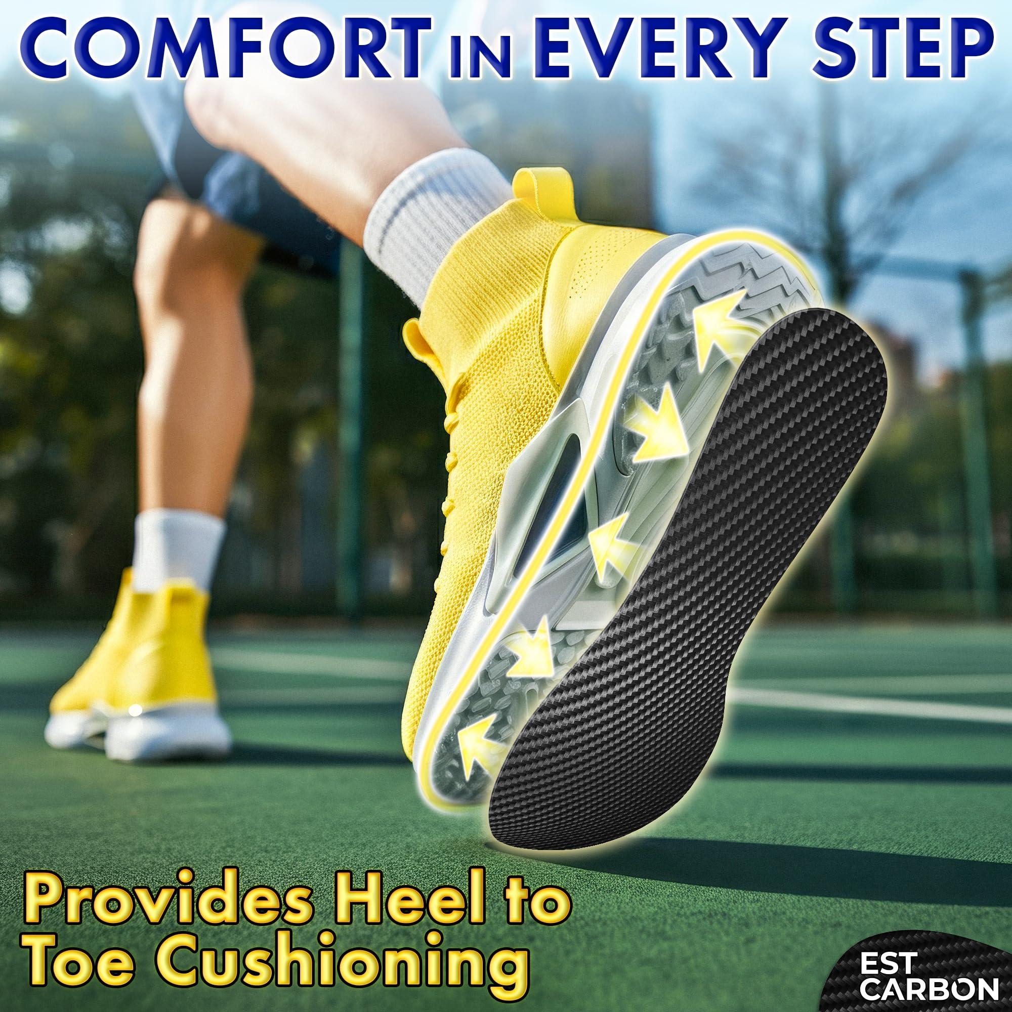 ESTCARBON Carbon Fiber Insole for Men & Women 1 PC Carbon Fiber Shoe Insert, Carbon Fiber Foot Plate - Hallux Rigidus Relief, Turf Toe, Mortons Extension, Big Toe, Carbon Fiber Insoles Women 8.5-9, Mens 7.5