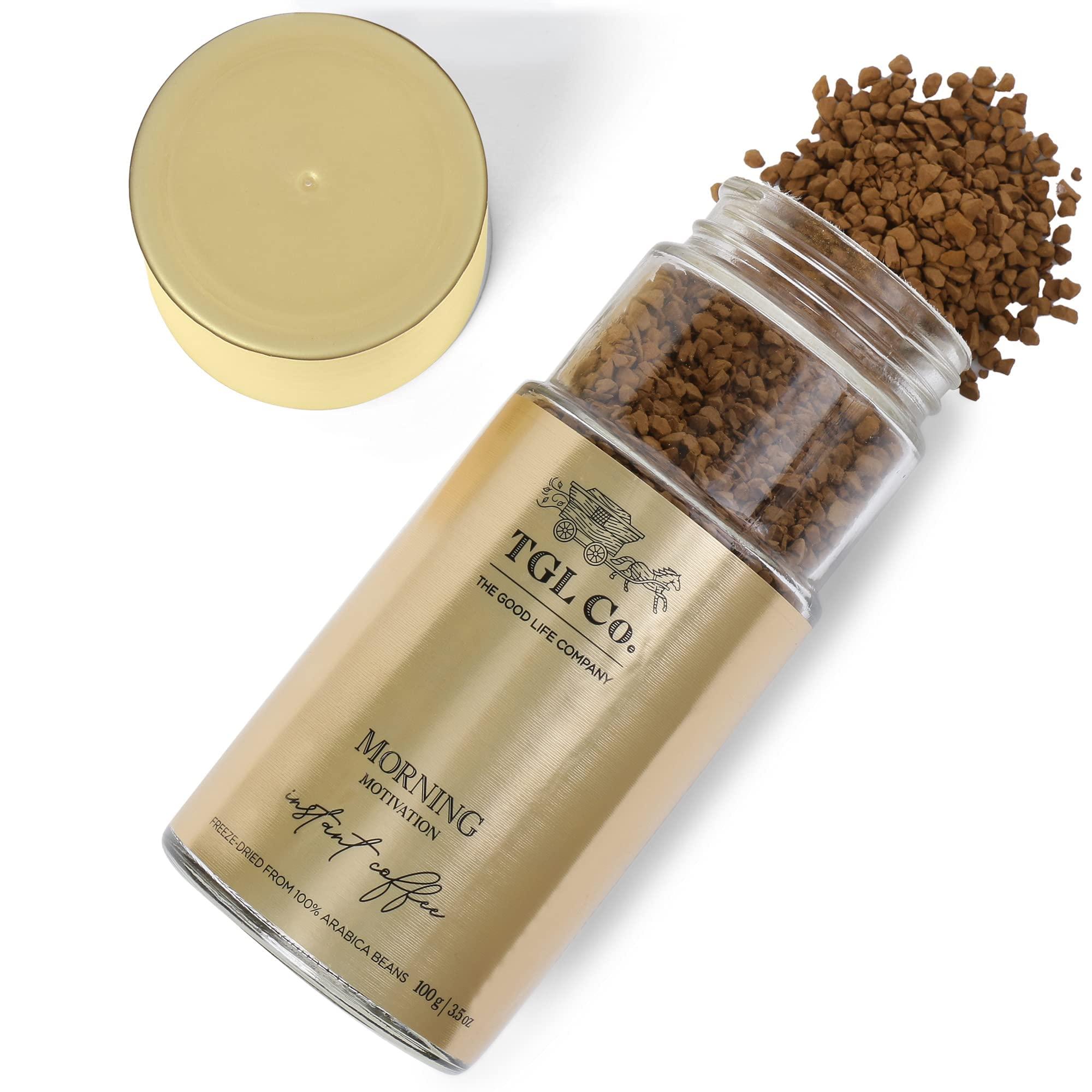 TGL Co. The Good Life Company TGL Co. The Good Life Company Morning Motivation Instant Coffee Powder (100 gm), Freeze Dried from 100% Arabica Coffee Beans Glass Bottle