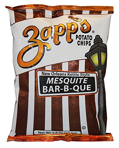 Zapp's Zapp’s New Orleans Kettle-Style Potato Chips, Mesquite BBQ – Crunchy Chips with a Smokey Kick, Great for Lunches or Snacking on the Go, 1.5 oz. Bag (Pack of 30)