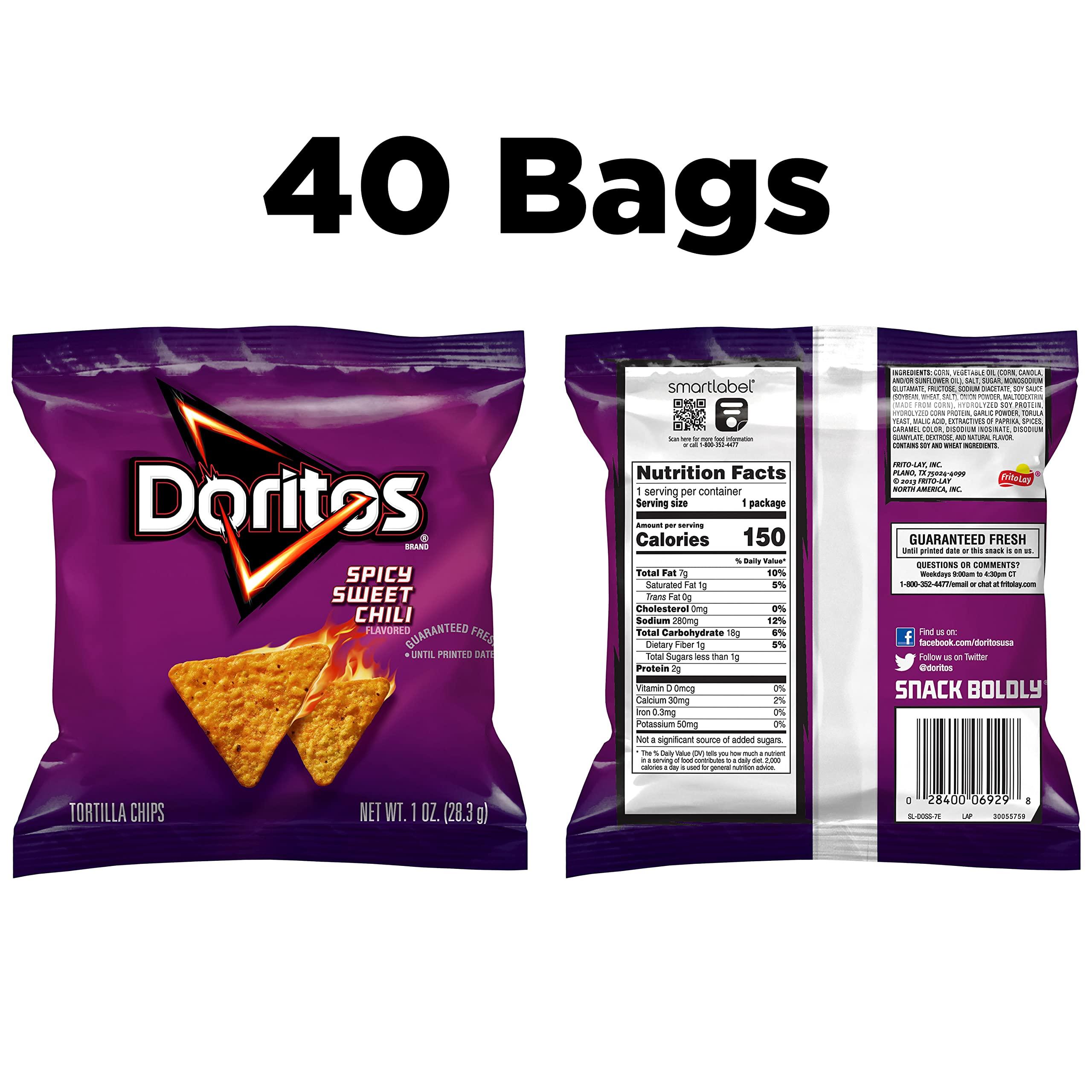 Doritos Doritos Flavored Tortilla Chips, Spicy Sweet Chili, 1 Ounce (Pack of 40)
