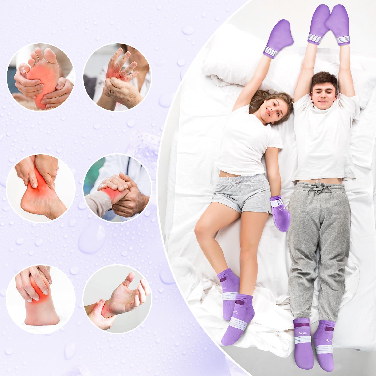 Atsuwell Atsuwell Foot Hand Ice Pack for Chemotherapy, Chemo Cold Gloves and Socks for Neuropathy, Cold Therapy Socks and Cold Gloves Comfort Items for Soothing Discomfort, Chemo Care Package Gift, L/XL