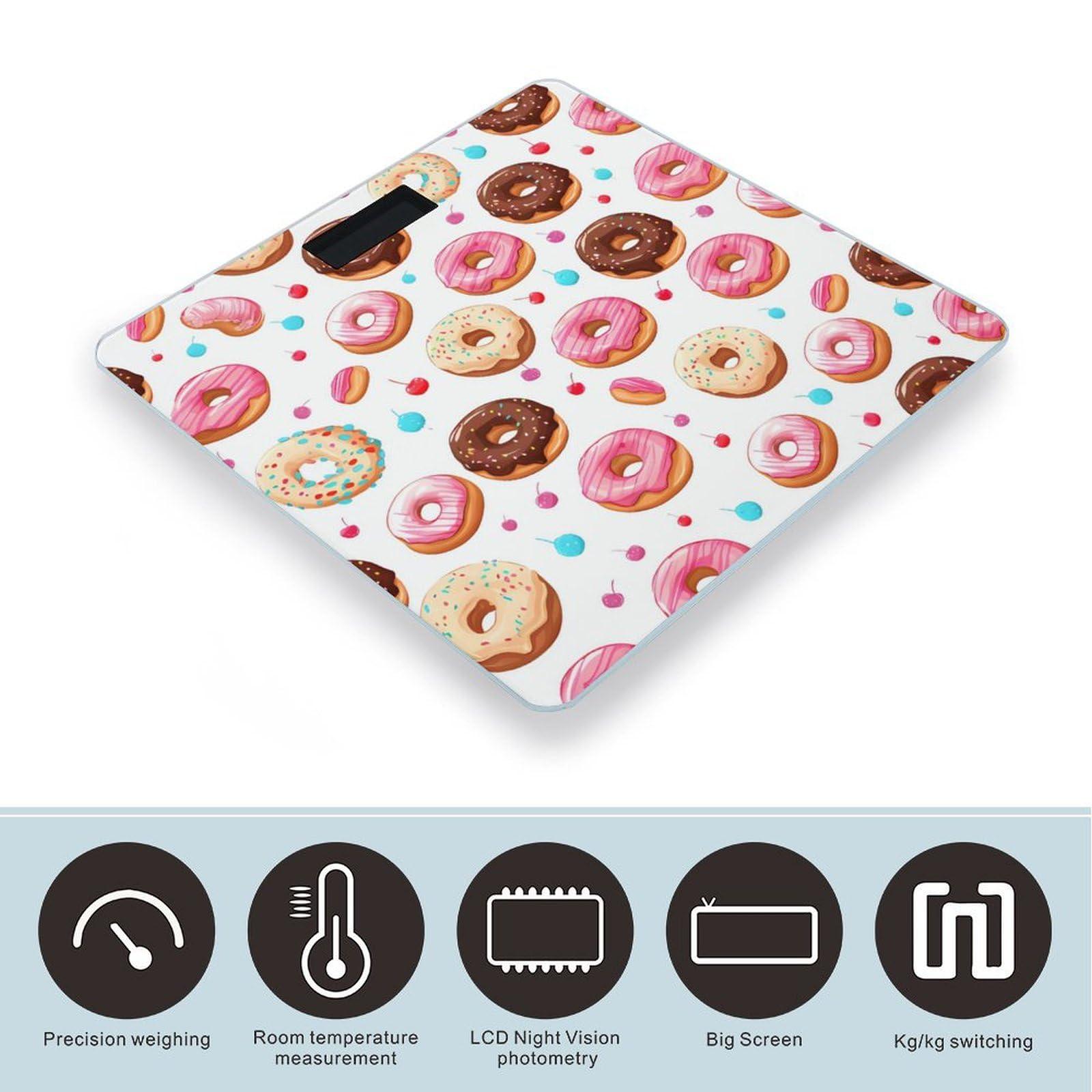 LJFABKY Donut Dood and Cherry Scale for Body Weight Smart Accurate Digital Bathroom Scale with Easy Read LCD, style