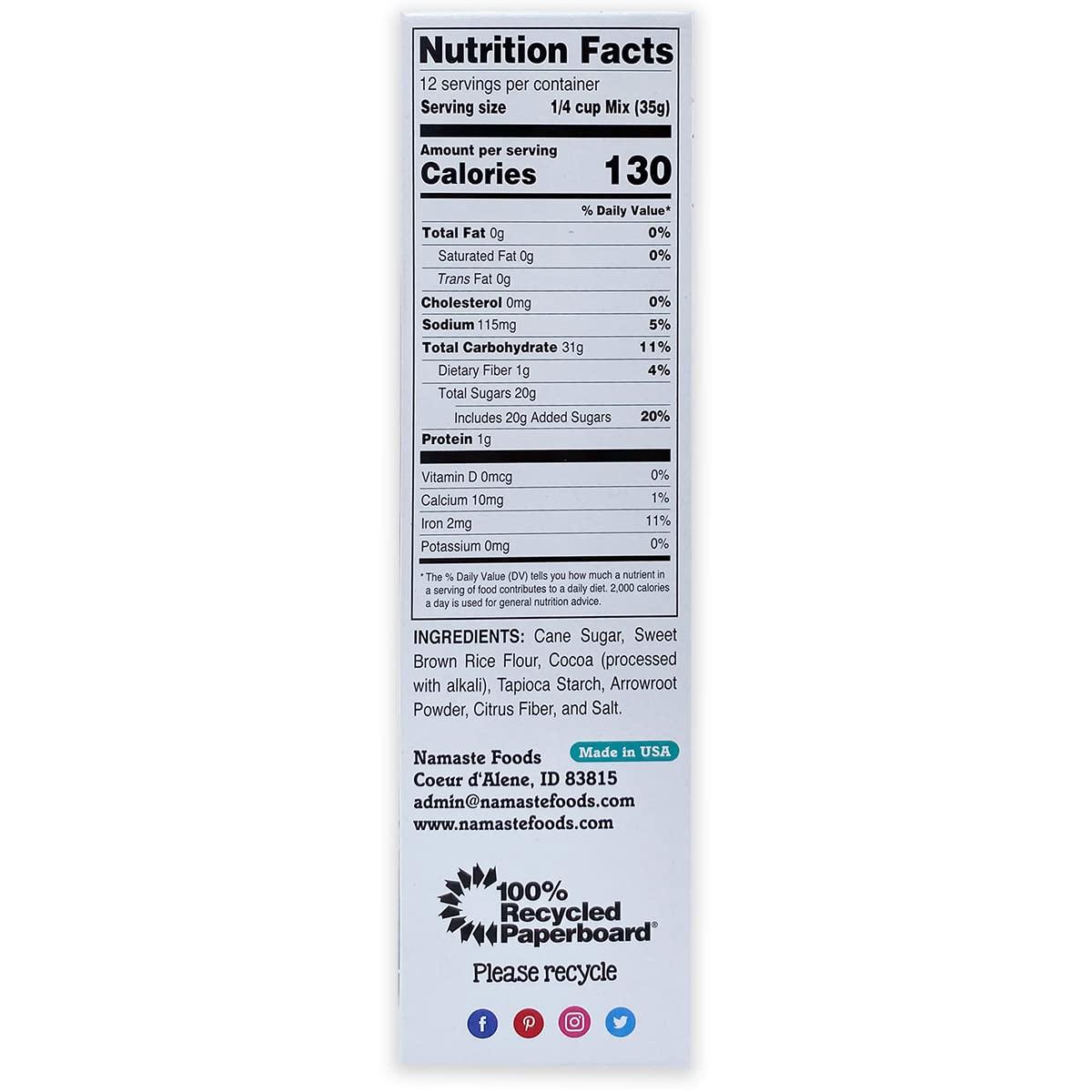 Namaste Foods Namaste Foods Gluten Free Brownie Mix, 15 oz, Pack of 6