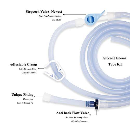 TopQuaFocus TopQuaFocus Enema Bucket Kit Plastic Enema Bucket for Cover Colon Cleansing 2 Quart Enema Silicone Hose 6.5 Foot Long Colon Tube……