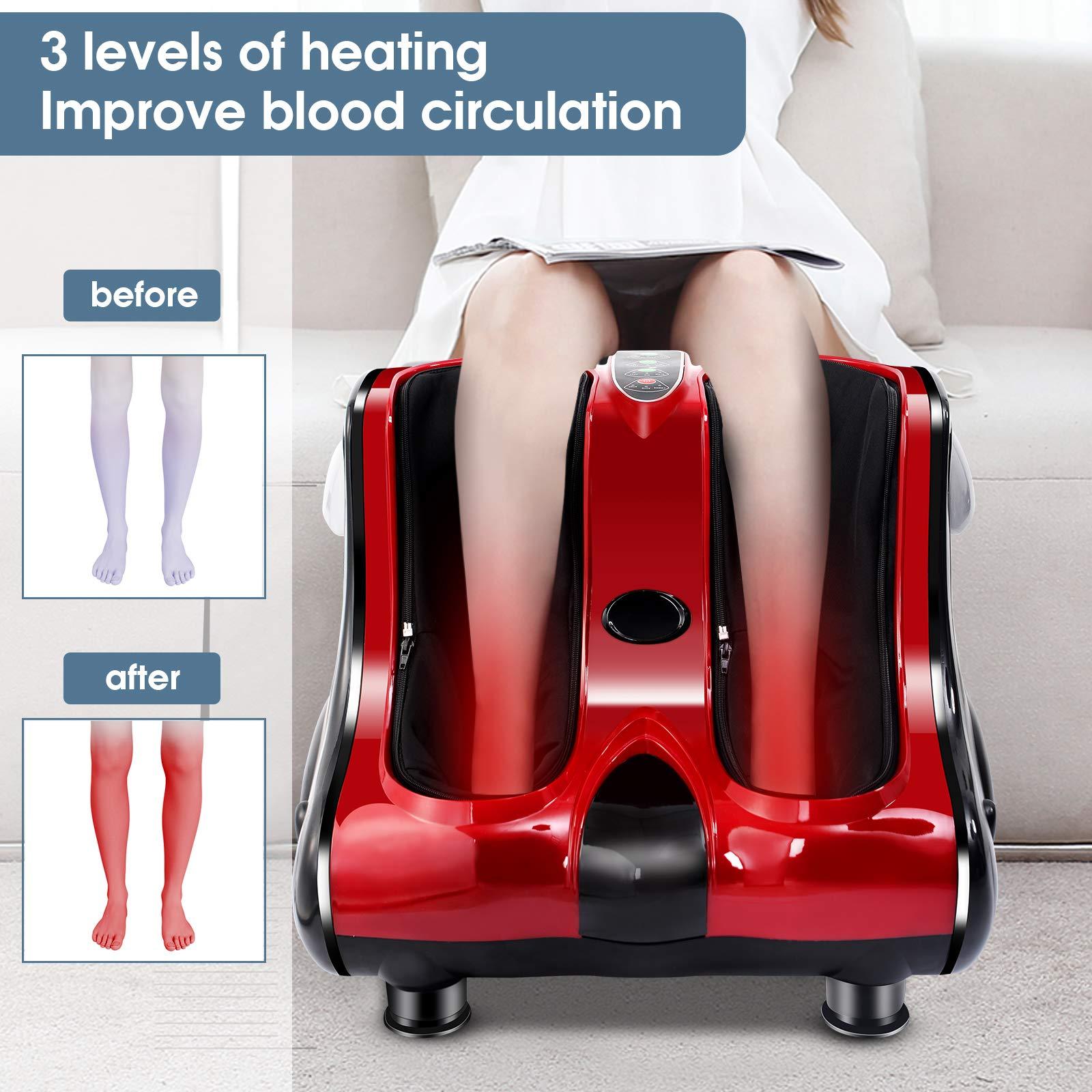 ARLIME ARLIME Foot Calf Massager Machine with Shiatsu Kneading Rolling Vibration Heating Massager for Tired Feet, Leg, Deep Kneading Therapy, Relaxation Vibration, Rolling