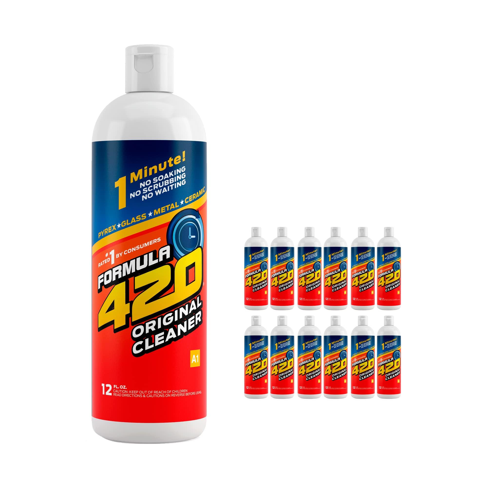 Formula 420 Formula 420 Original Cleaner 12 Pack | Glass Cleaner | Cleaner Value Pack | Safe on Glass, Metal, Ceramic, Quartz and Pyrex | Cleaner (12 oz - 12 Pack)