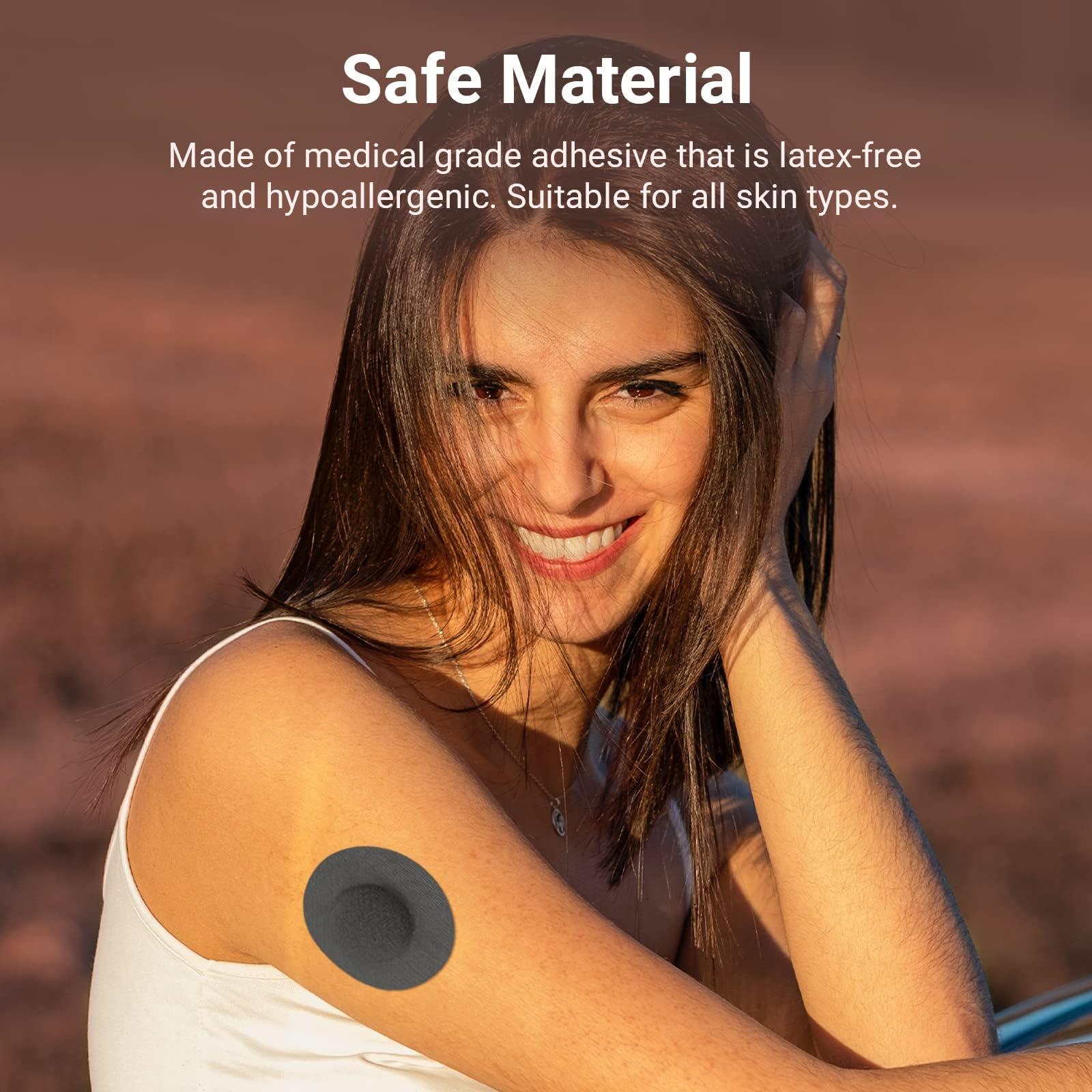 KOVOQ KOVOQ - Dexcom G7 Over Patches - Waterproof 25-Pack Dexcom Stelo & G7 Over Patches with Reusable Hardshell Cover, Latex-Free, Hypoallergenic, Long-Lasting, Breathable (BLK)