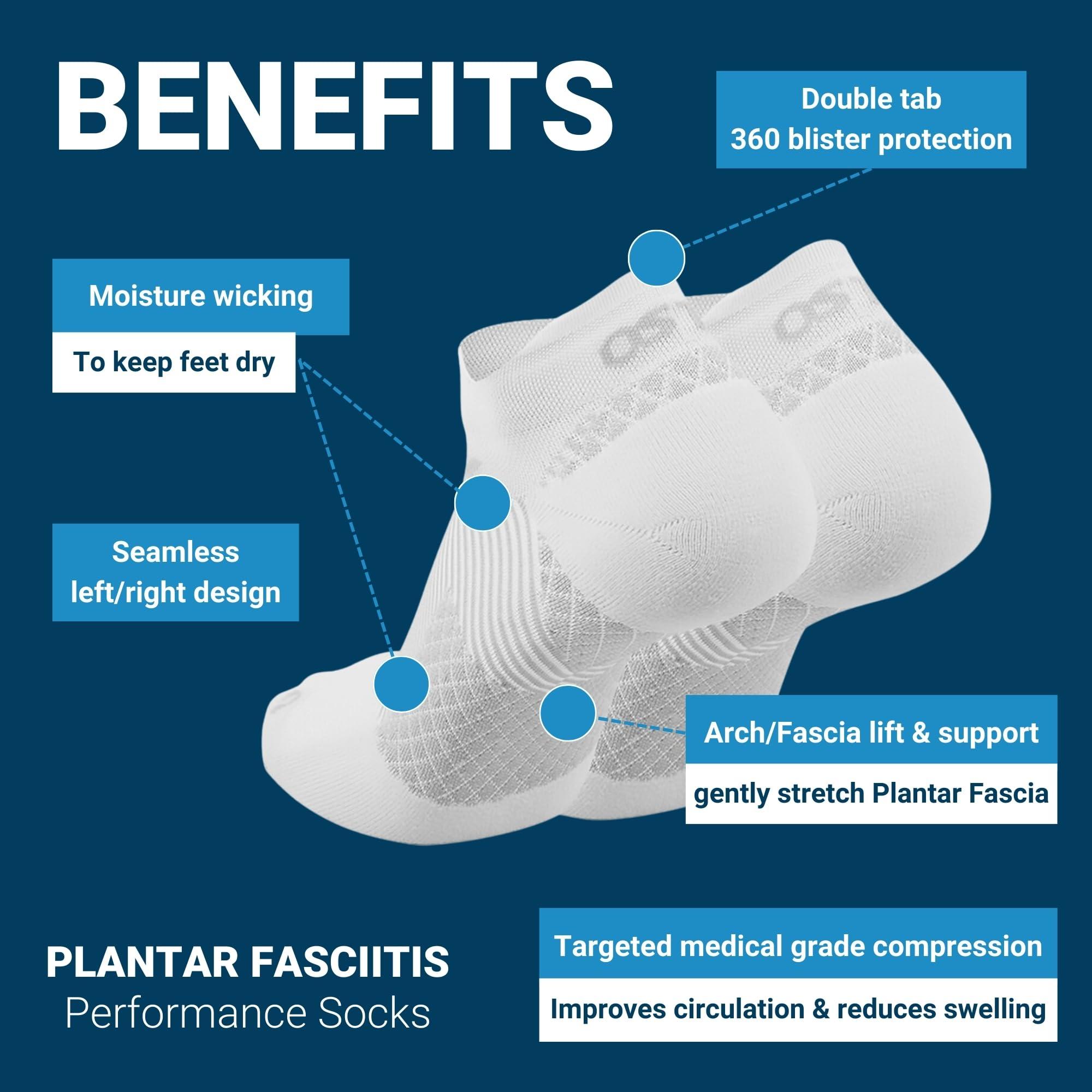 OS1st OS1st FS4 Plantar Fasciitis No Show Socks relives plantar fasciitis, heel/arch pain and improves circulation