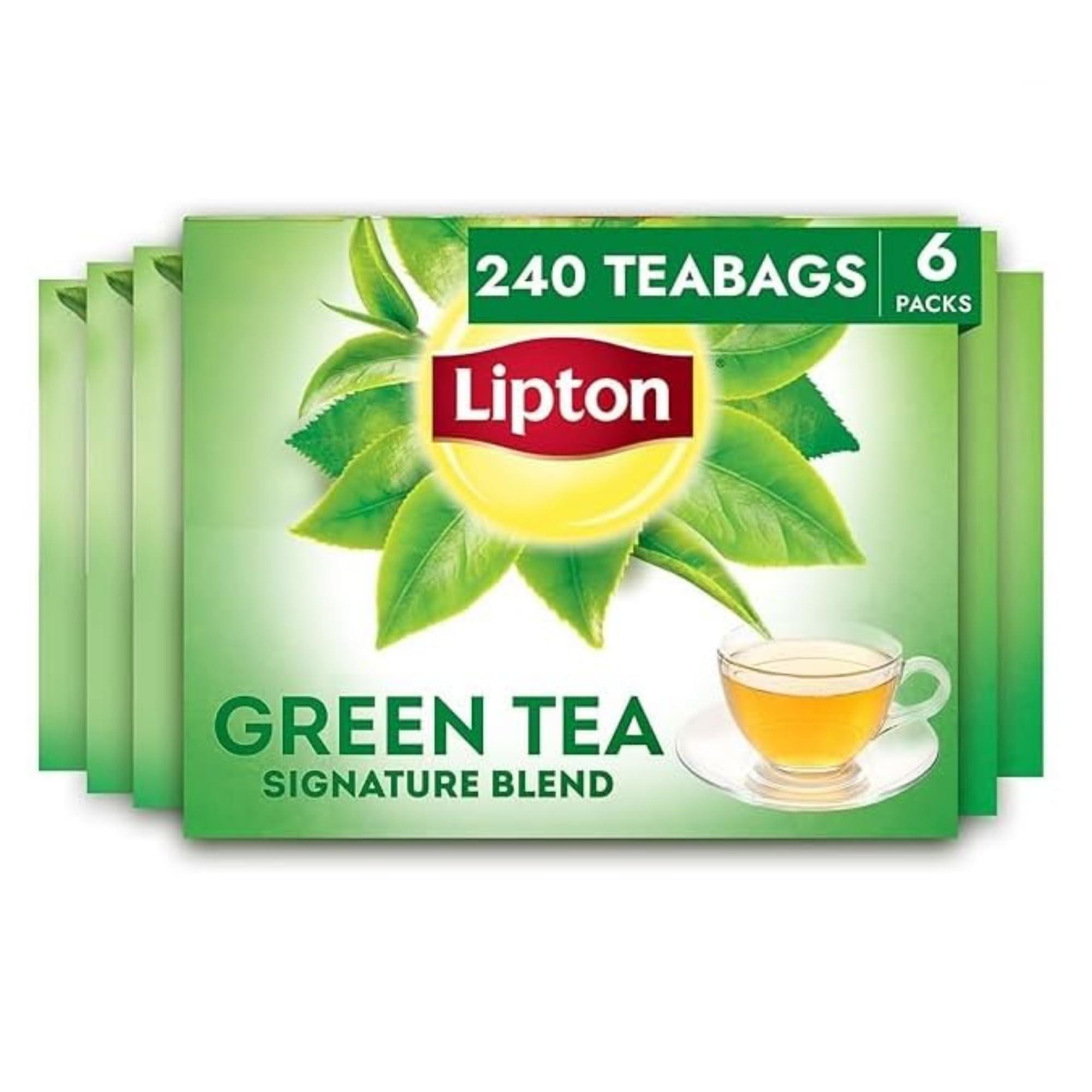 Lipton Lipton Signature Blend Green Tea Bags, Unsweetened Teabags for Hot or Iced Tea with Caffeine and Flavonoids, 240 Total Bags (40ct - Pack of 6)