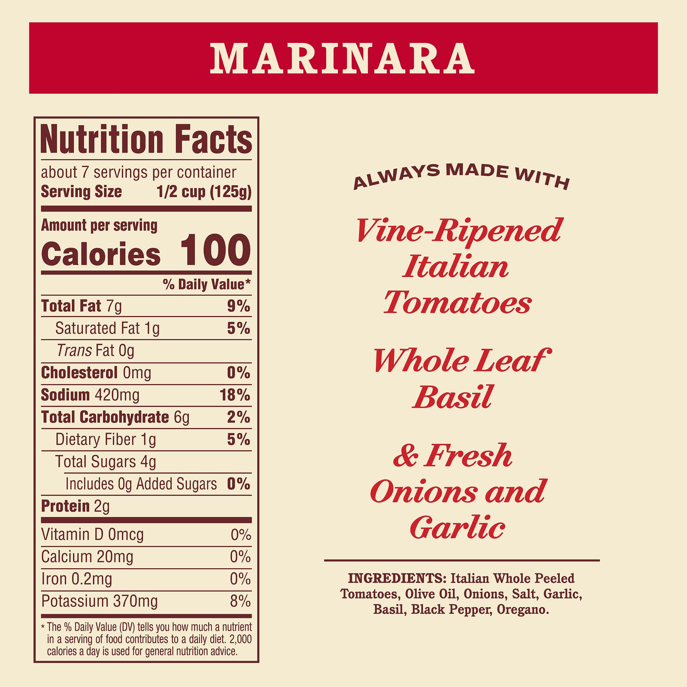 Rao\'s Homemade Rao\'s Homemade Marinara Sauce, 32 oz, All Purpose Tomato Sauce, Pasta Sauce, Carb Conscious, Keto Friendly, All Natural, Premium Quality, With Italian Tomatoes & Olive Oil