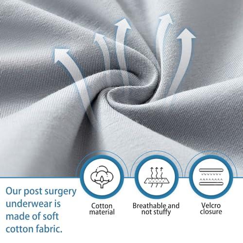 Lmaray Lmaray 2-Pack Tear Away Post Surgery Boxers Briefs for Men, Incontinence Full Open Stick-on Briefs, Disabled Adaptive Underwear Green