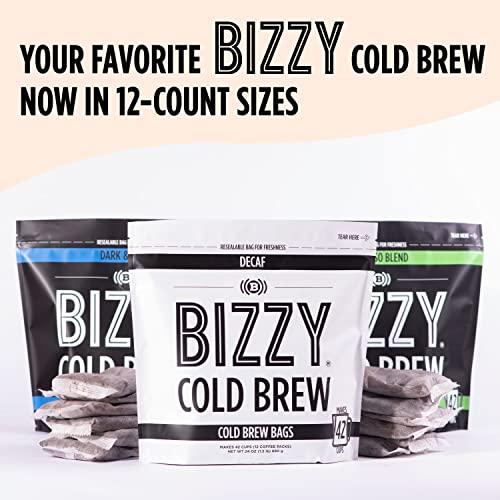 Bizzy Bizzy Cold Brew Coffee | Decaf Bundle | Coarse Ground Coffee + Brew Bags | Micro Sifted | Specialty Grade | 100% Arabica | 1 LB and 12ct Brew Bags