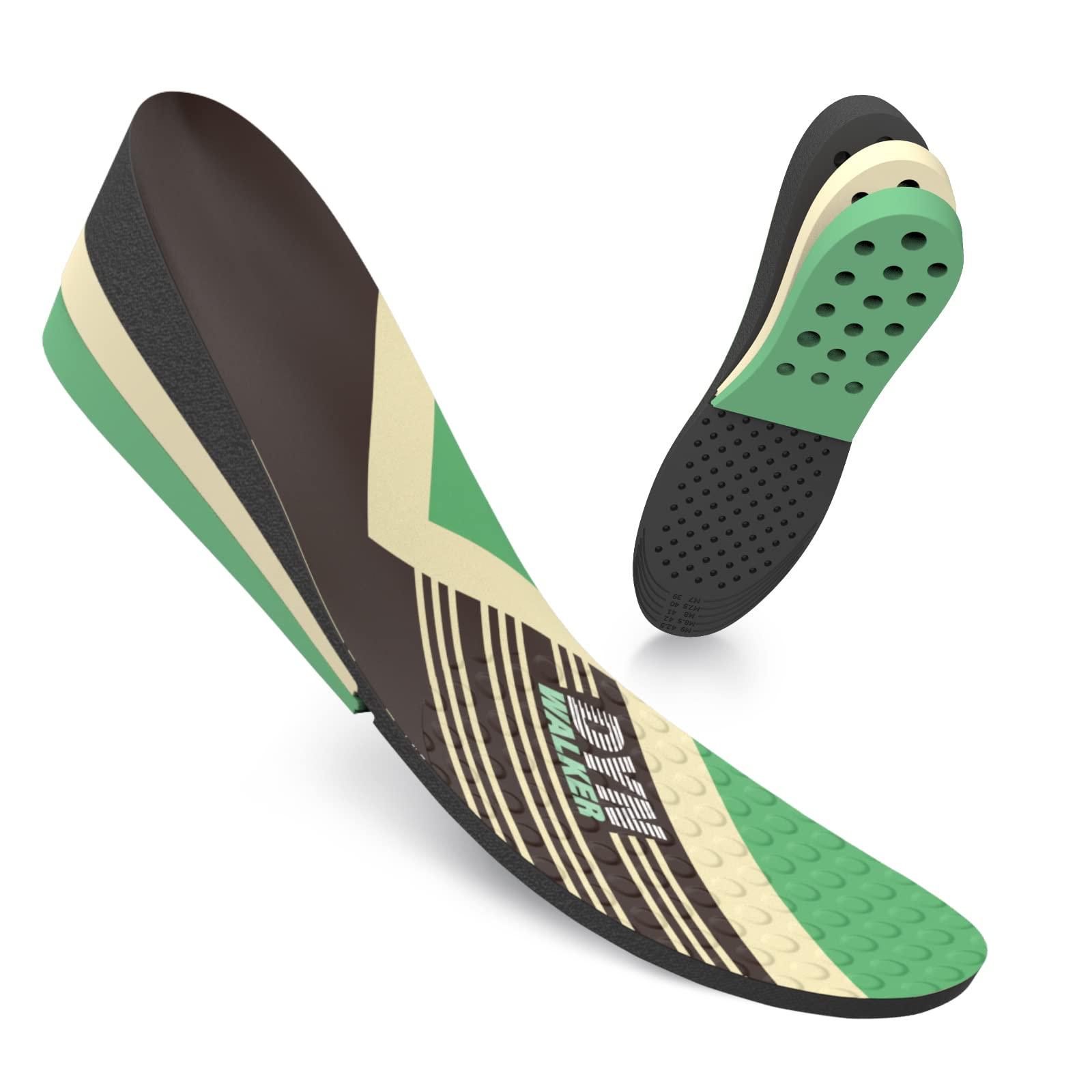 DynWalker DynWalker Lift Insole Boost Inner Sole 2.95 Inch Heel Pads for Shoes Anti-Slip Flexible Soft Cushioned Heel Massage for Uneven Legs Adjustable Size 2 Layer S Green