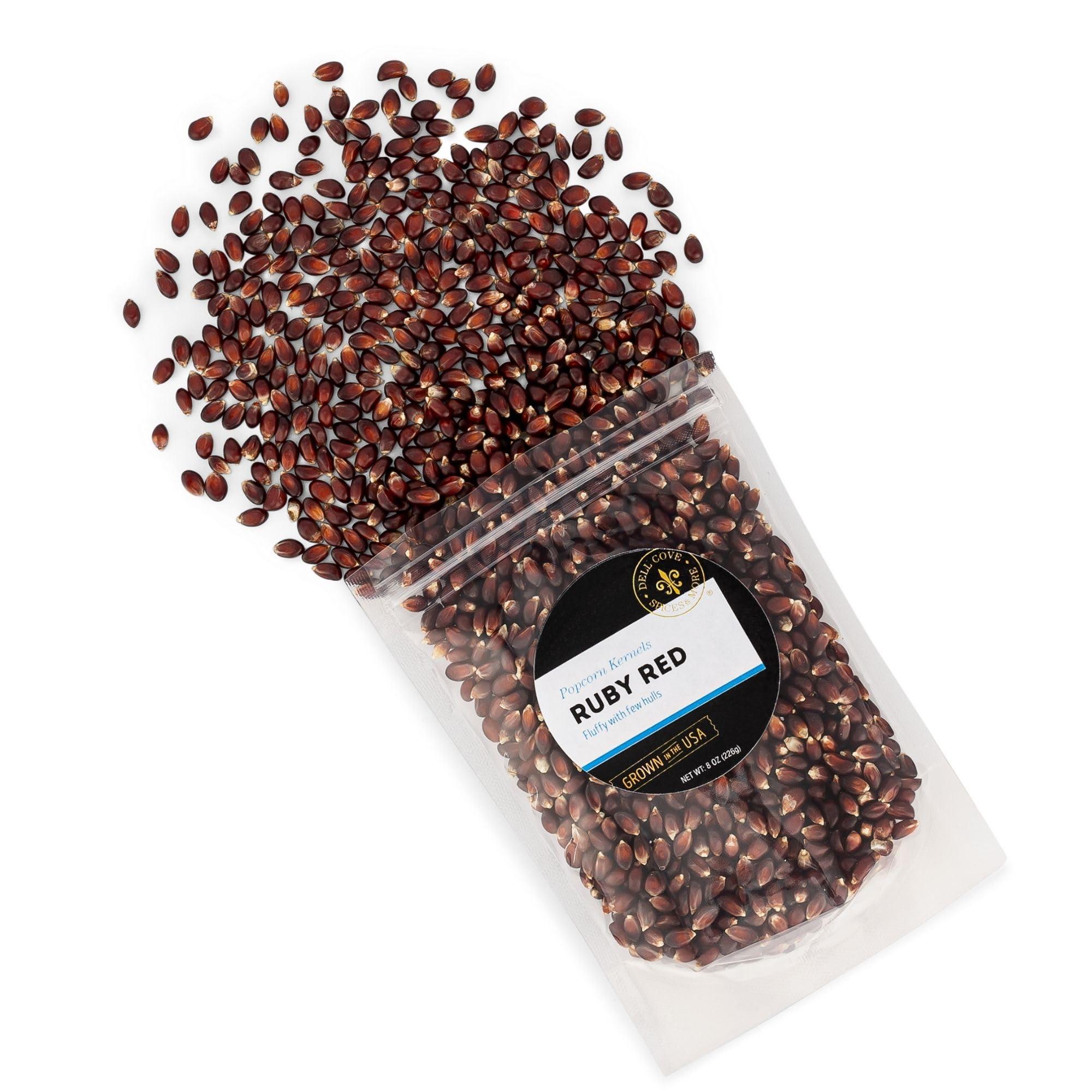 DELL COVE SPICES & MORE Ruby Red Popcorn Kernels - Best Gourmet Popcorn for Home Movie Nights & Popcorn Machines - Dell Cove Spices, One Pound