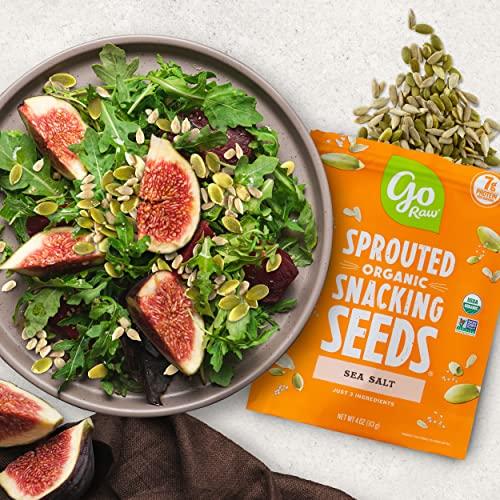 go Raw Go Raw Organic Sprouted Sea Salt Sprouted Snacking Seeds, 4 oz, 6 Pack, Pumpkin & Sunflower Seeds, Keto, Kosher