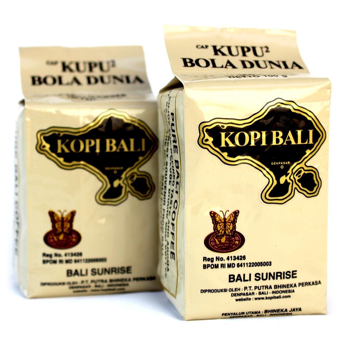 P.T PUTRA BHINEKA PERKASA Kupu Kupu Bola Dunia Bali Coffee Bali Sunrise Powder 100g Pack of 2