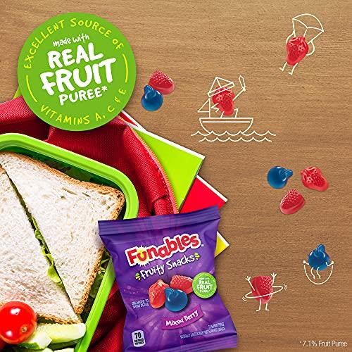 Funables Funables Fruit Snacks, Mixed Berry Fruit Flavored Snacks, 0.8 ounce Pouches (Pack of 80)
