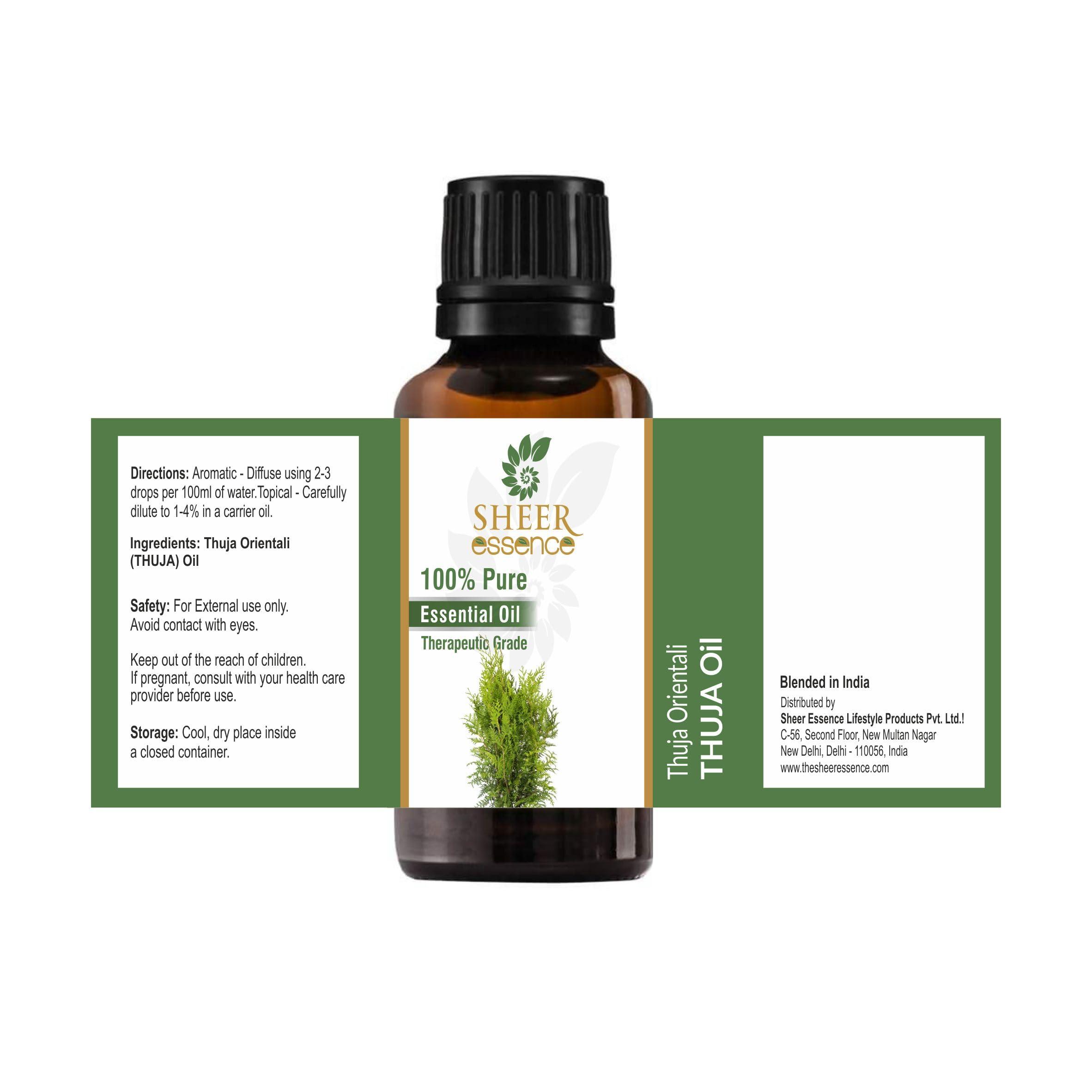 Sheer Essence Thuja Oil -(Thuja Orientali)- Essential Oil 100% Pure Natural Undiluted Uncut Therapeutic Grade Oil 1.01 Fl.OZ