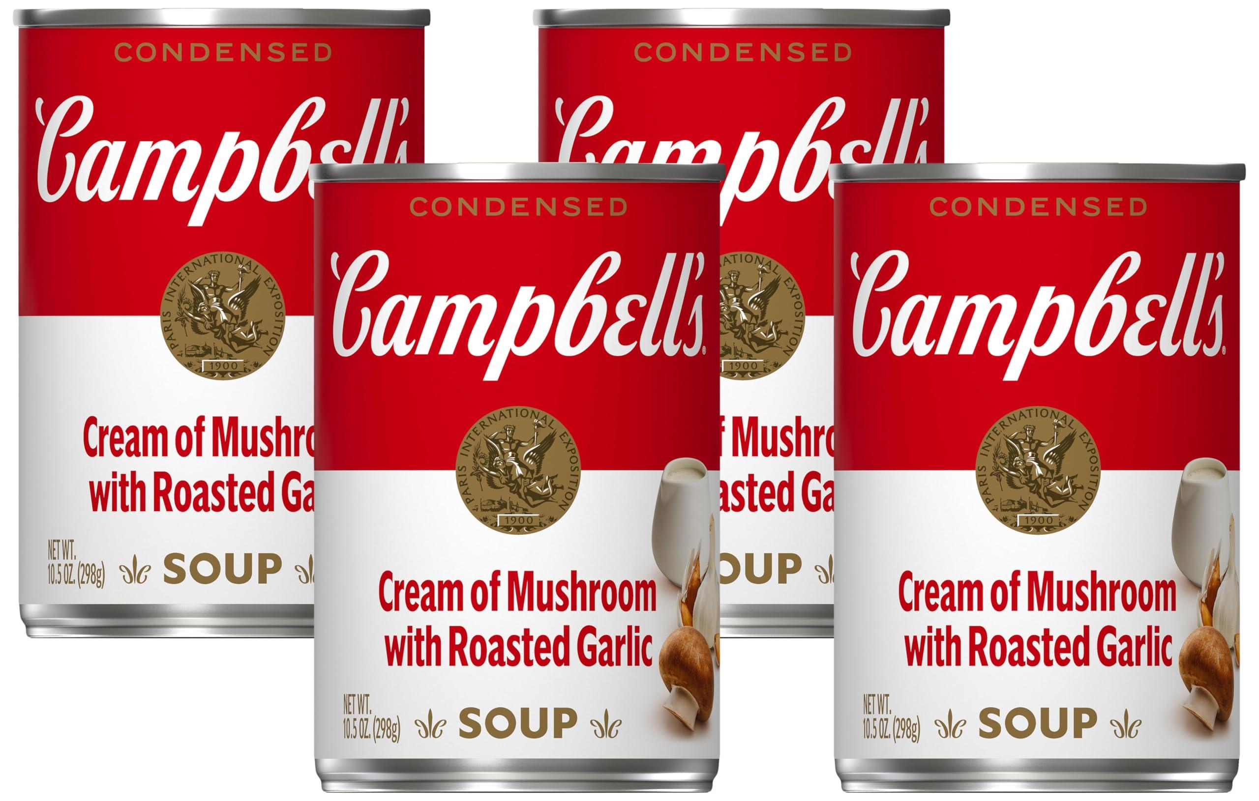 Campbell\'s Campbell\'s Condensed Cream of Mushroom with Roasted Garlic Soup, 10.5 Ounce Can (Pack of 4)