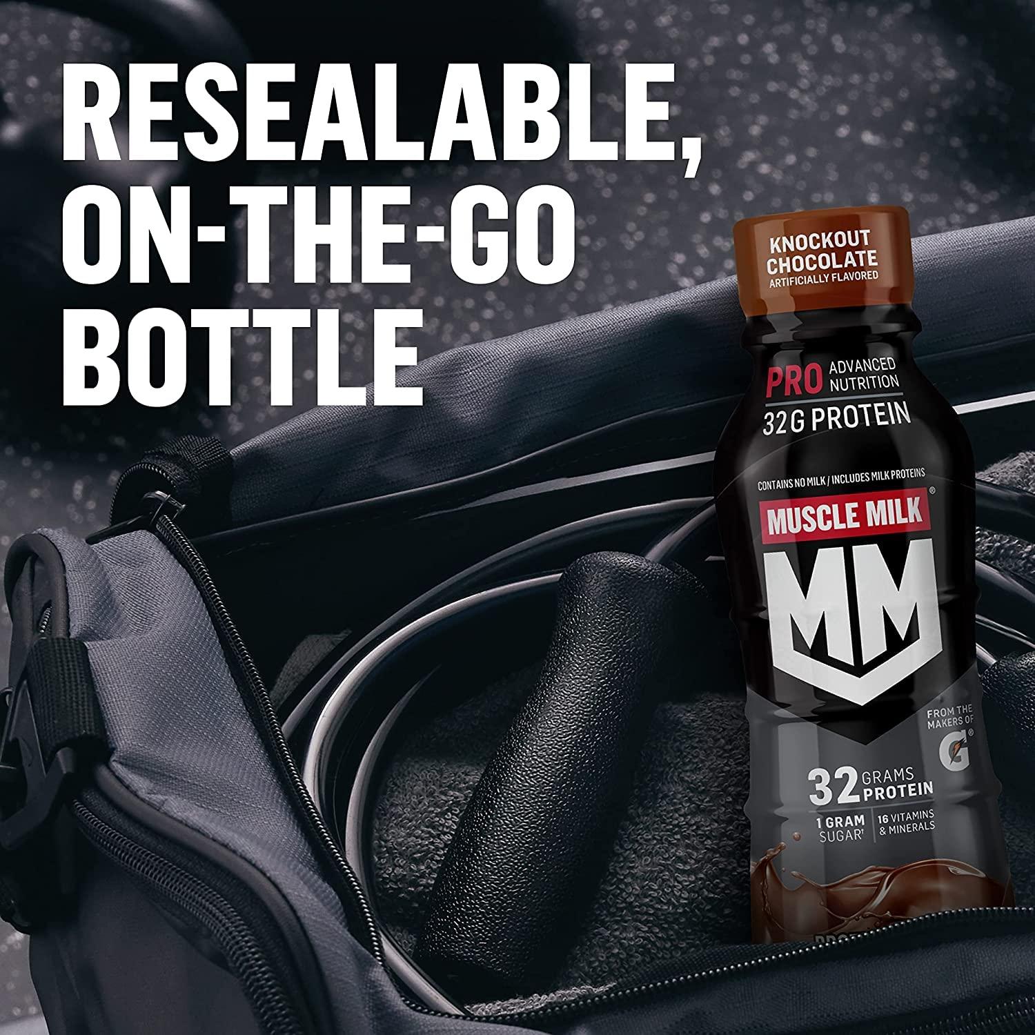 Muscle Milk Muscle Milk Pro Advanced Nutrition Protein Shake, Intense Vanilla, 11.16 Fl Oz (Pack of 12), 32g Protein, 1g Sugar, 16 Vitamins & Minerals, 5g Fiber, Workout Recovery, Energizing Snack, Packaging May Vary