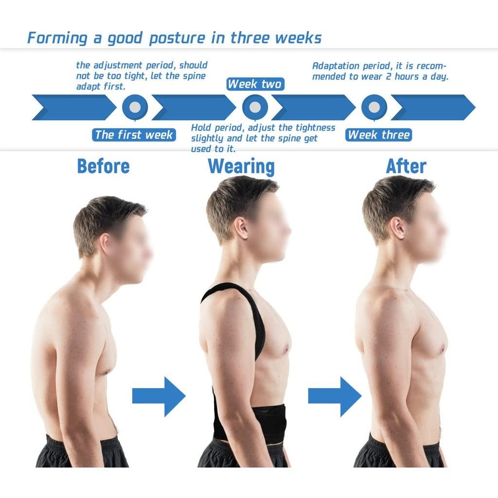 ENPAP ENPAP Adjustable Posture Corrector Back Support Shoulder Back Brace Posture Correction Spine Postural Fixer Tape (Color : D, Size : L Code)