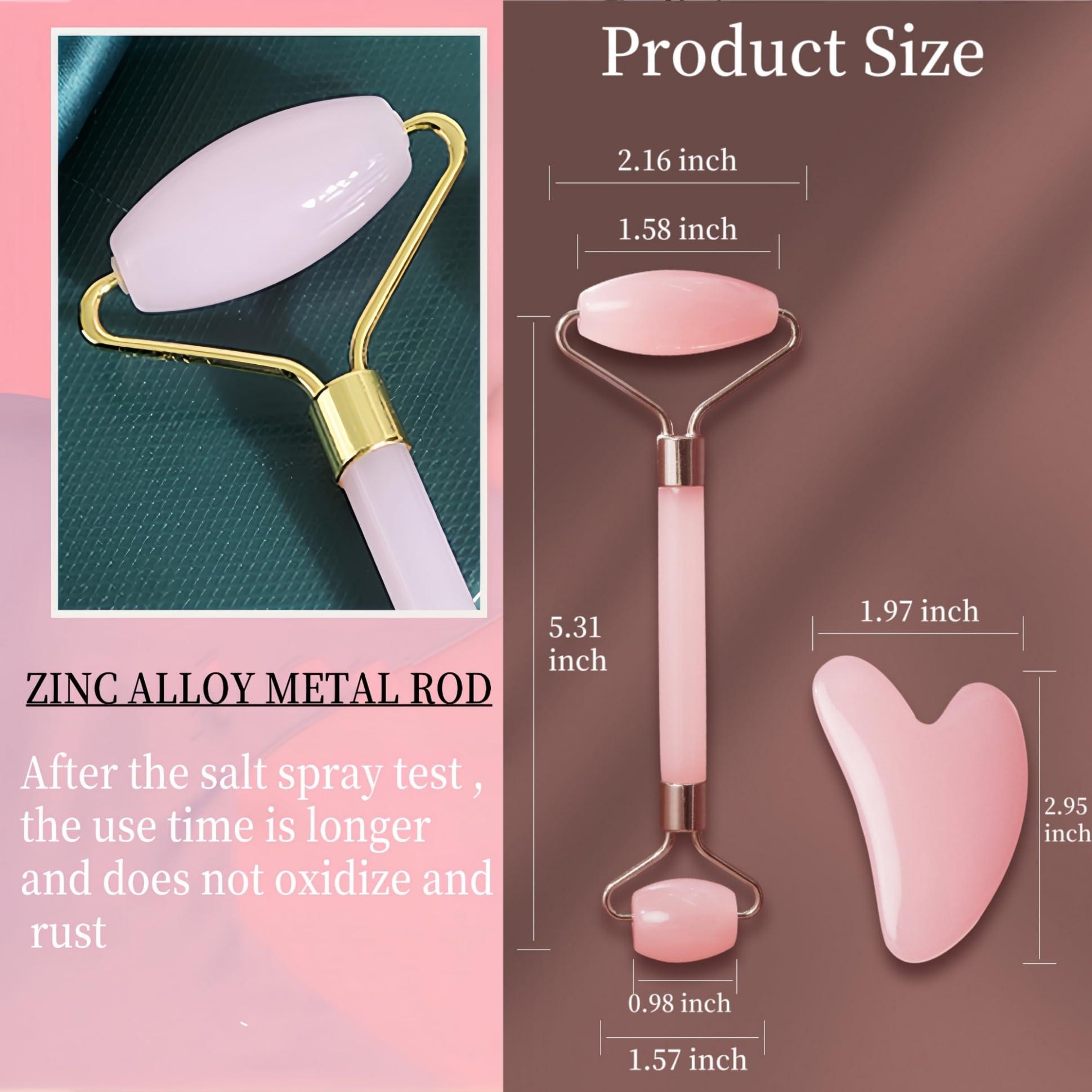 Bolithui Bolithui Jade Roller Massage Stick & Gua Sha Set - 100% Natural Stone Facial Massage Tools for Lymphatic Drainage, Anti-Puffiness & Glowing Skin, Spa-Quality Skincare, Gift-Ready Packaging